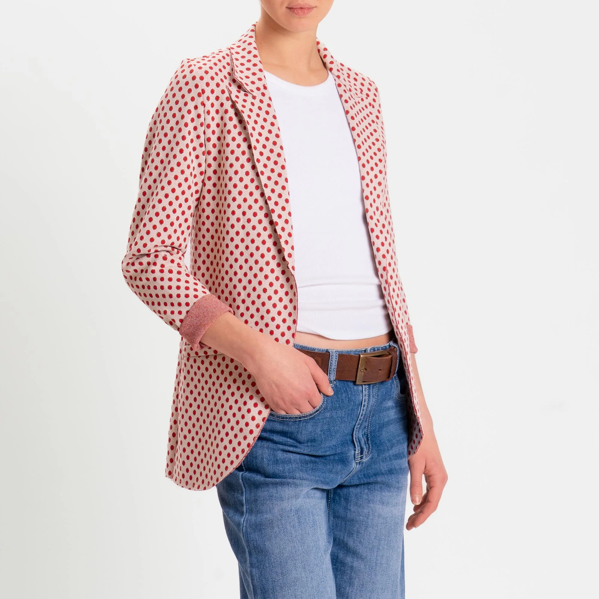 Zeroassoluto-Giacca JIN elasticizzata - pois lurex burro/lacca/rame - Image 3
