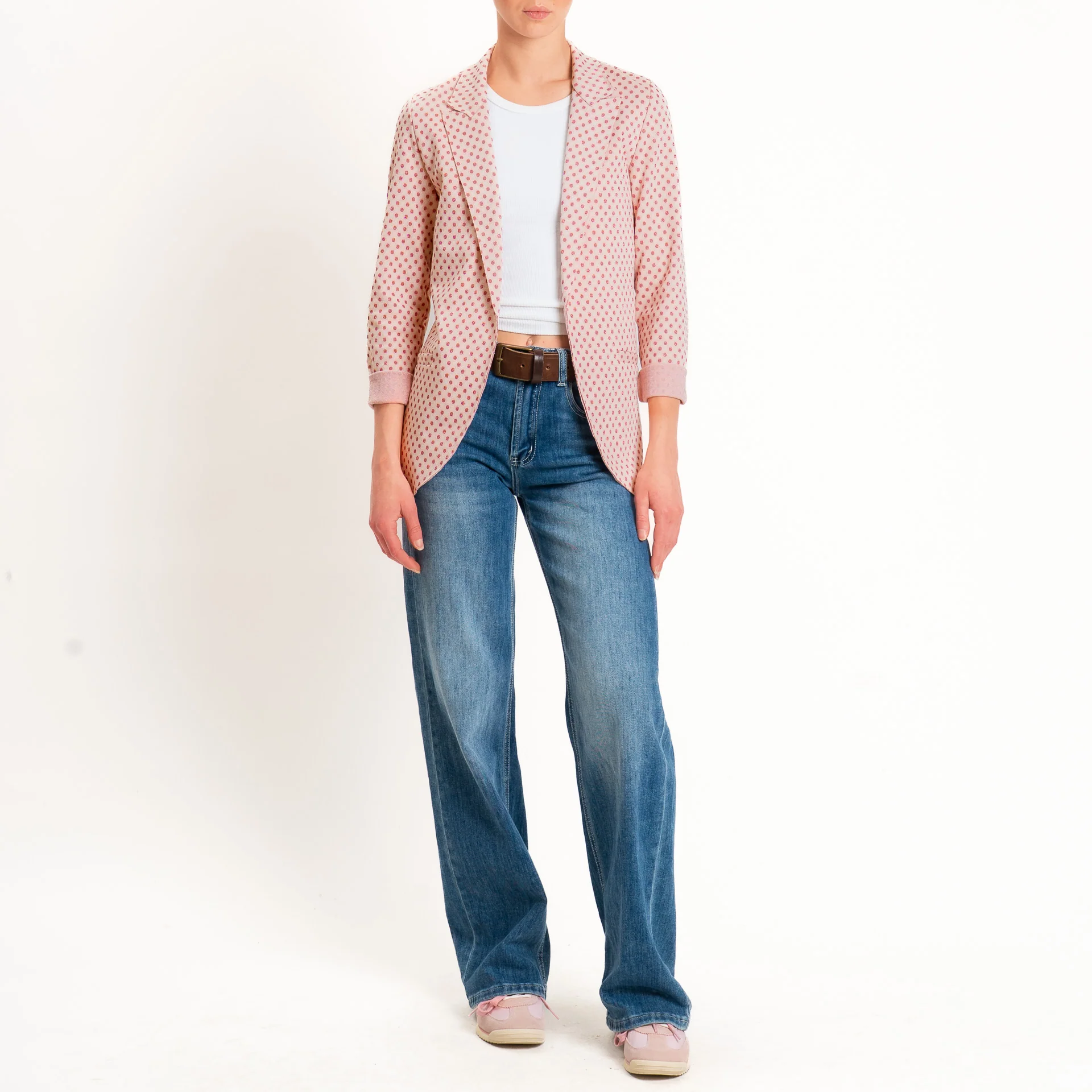 Zeroassoluto-Giacca JIN elasticizzata - pois lurex latte/pink/blush - Image 2