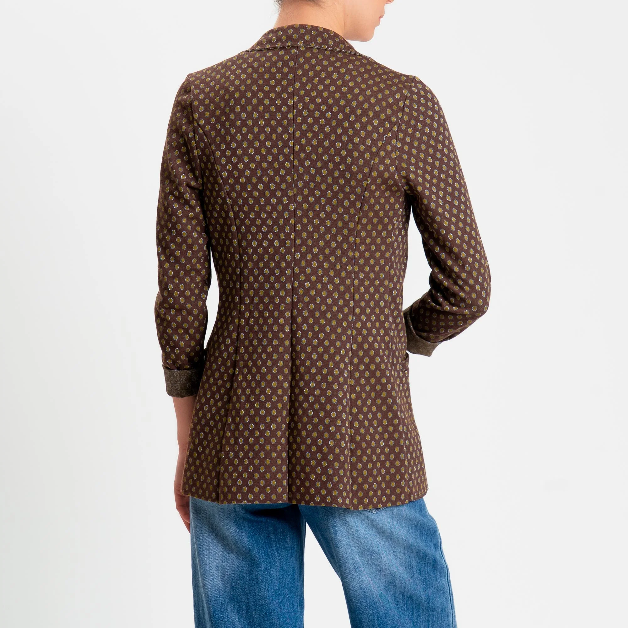 Zeroassoluto-Giacca JIN elasticizzata - pois lurex moro/olio/jeans - Image 4