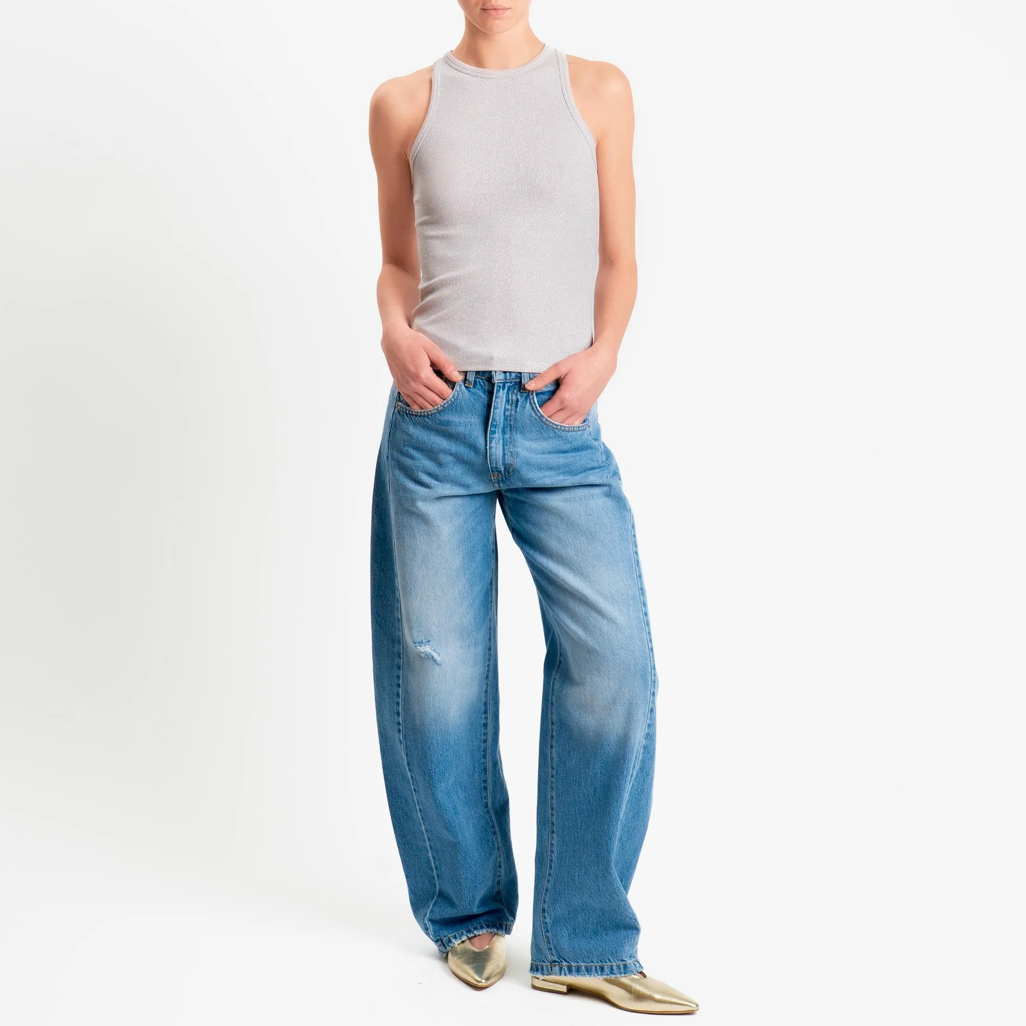 Zeroassoluto-Top costine in lurex - light pink - Image 2