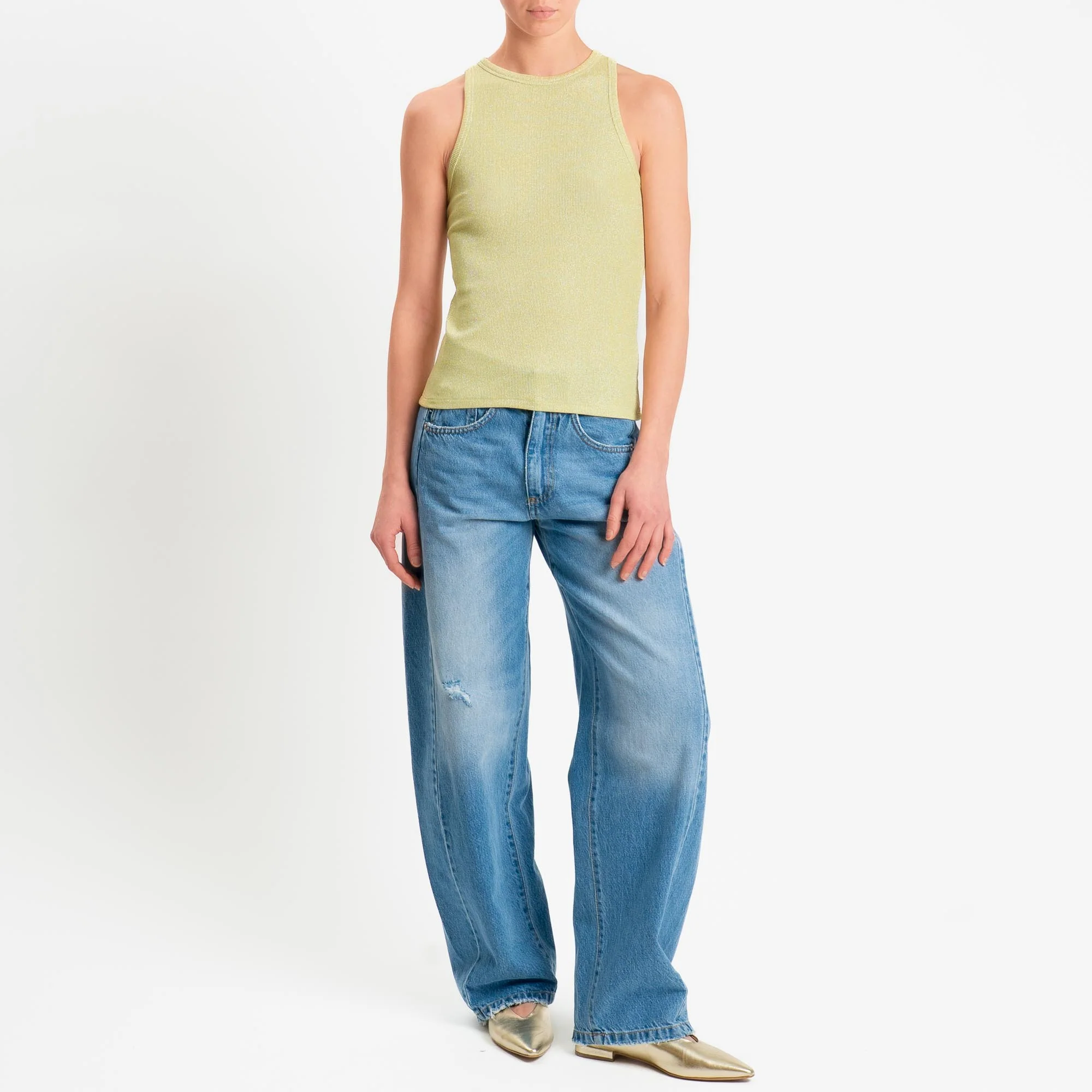 Zeroassoluto-Top costine in lurex - lime - Image 2