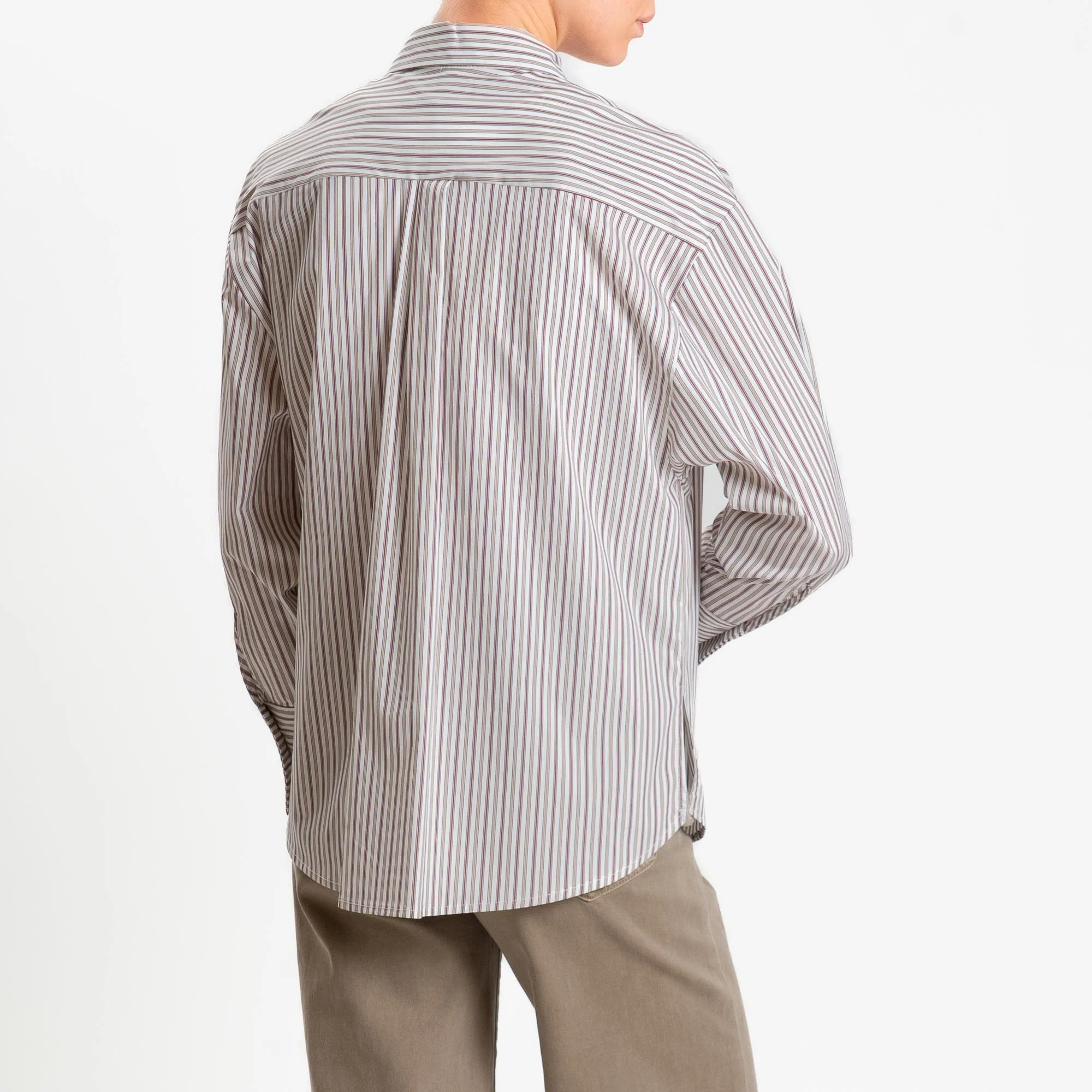 Haveone-Camicia righe con ricami - bordeaux/tabacco/bianco - Image 3