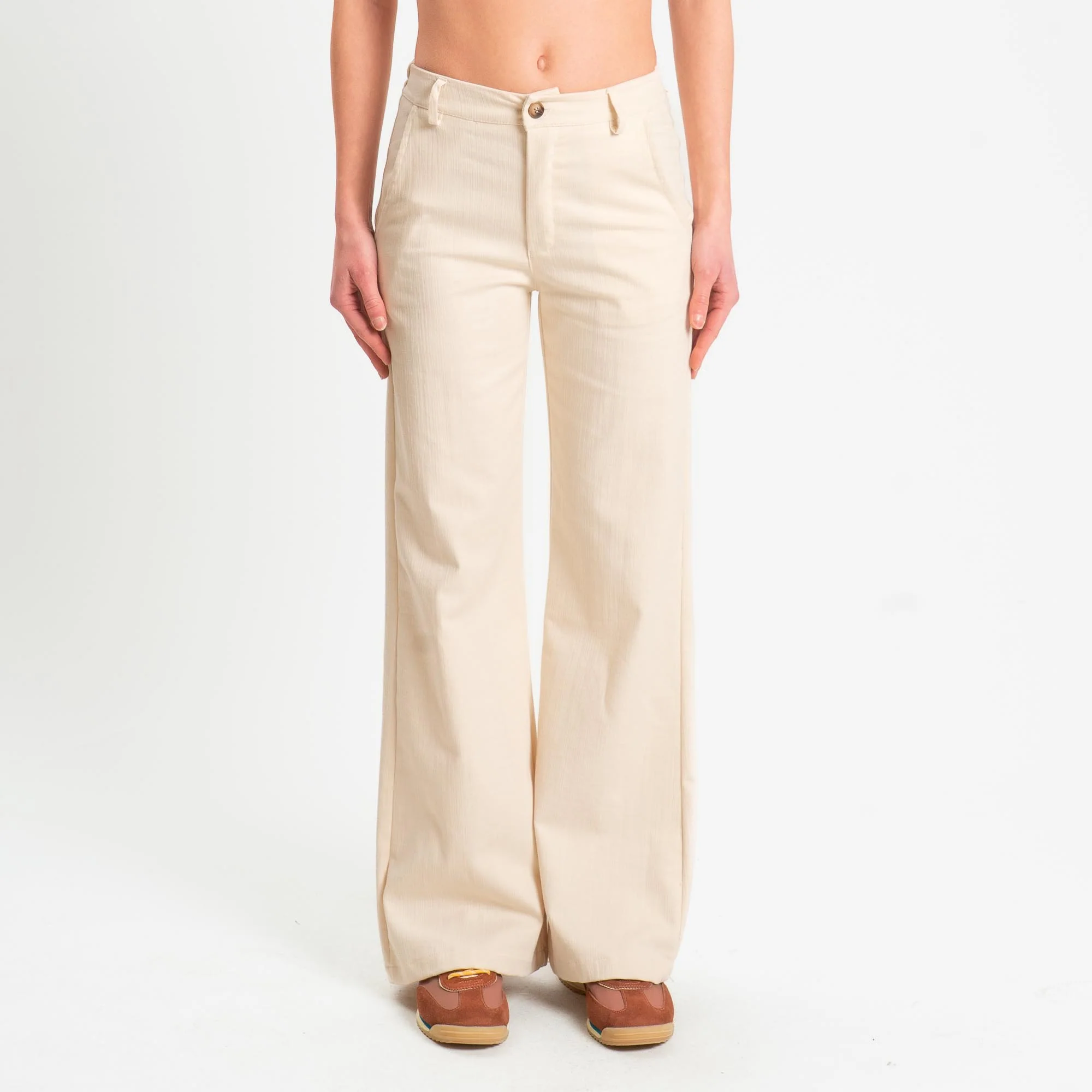 Zeroassoluto-Pantalone LILLY palazzo chambray elasticizzato - burro - Image 2
