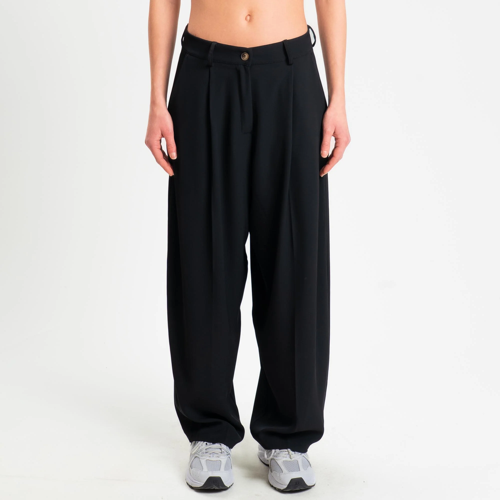 Zeroassoluto-Pantalone GENNY tessuto fluido - nero - Image 3