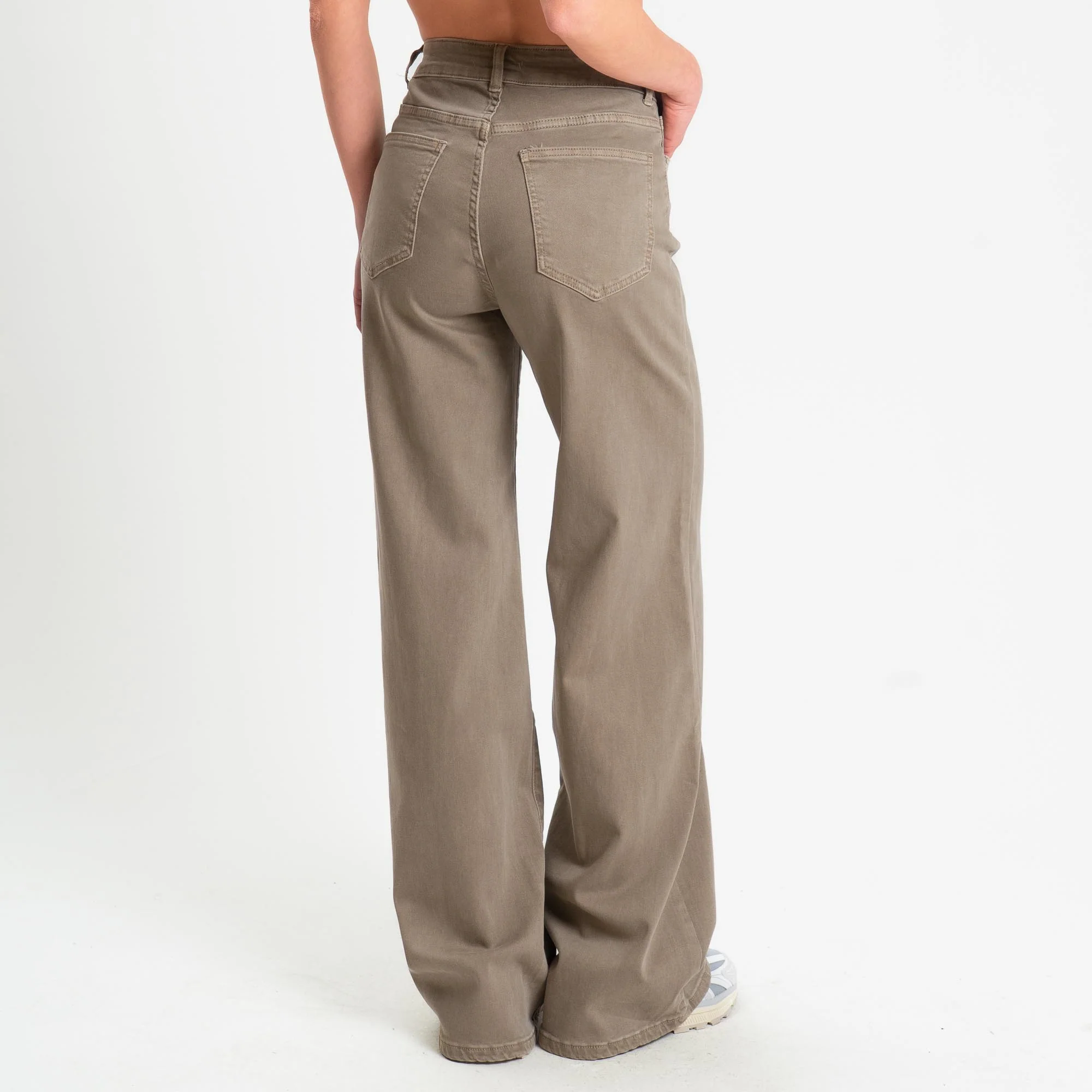 Zeroassoluto-Pantalone DUSTY wide leg super stretch - sand - Image 4