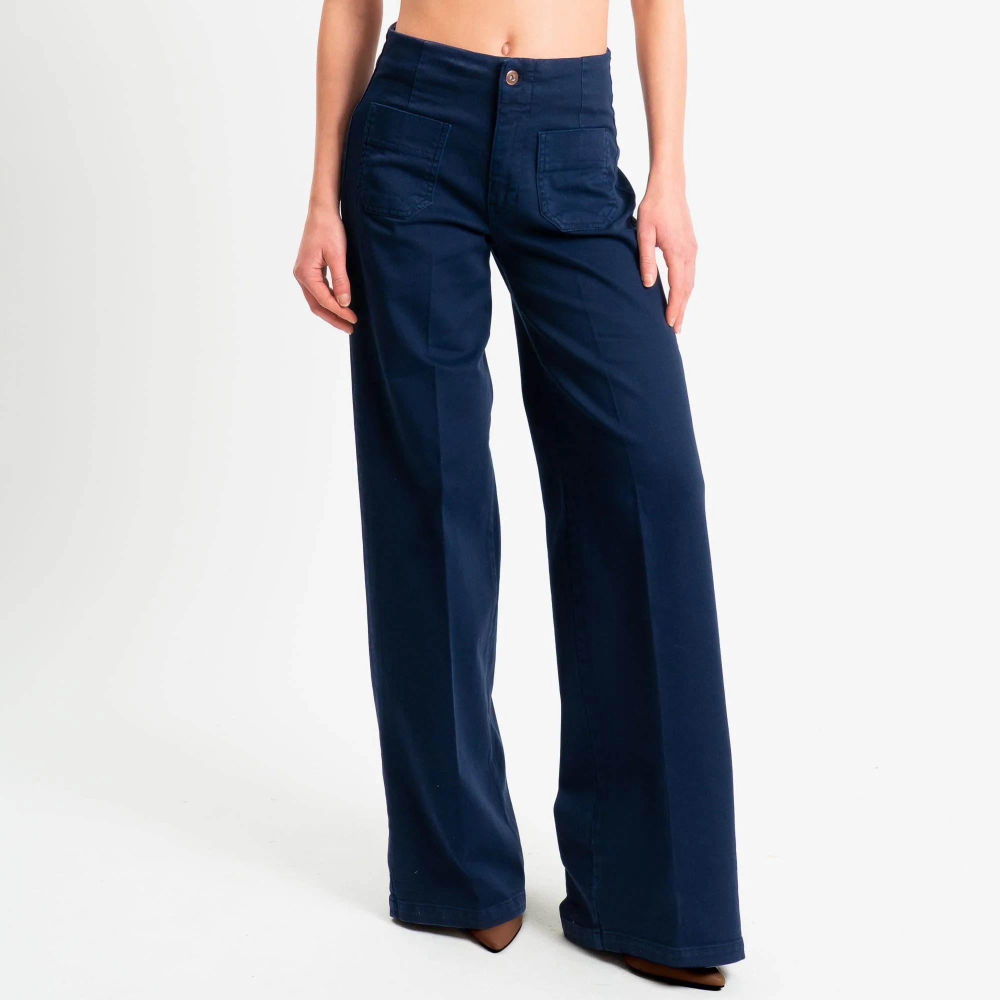 Tensione in-Jeans wide leg tasche davanti - blu - Image 2