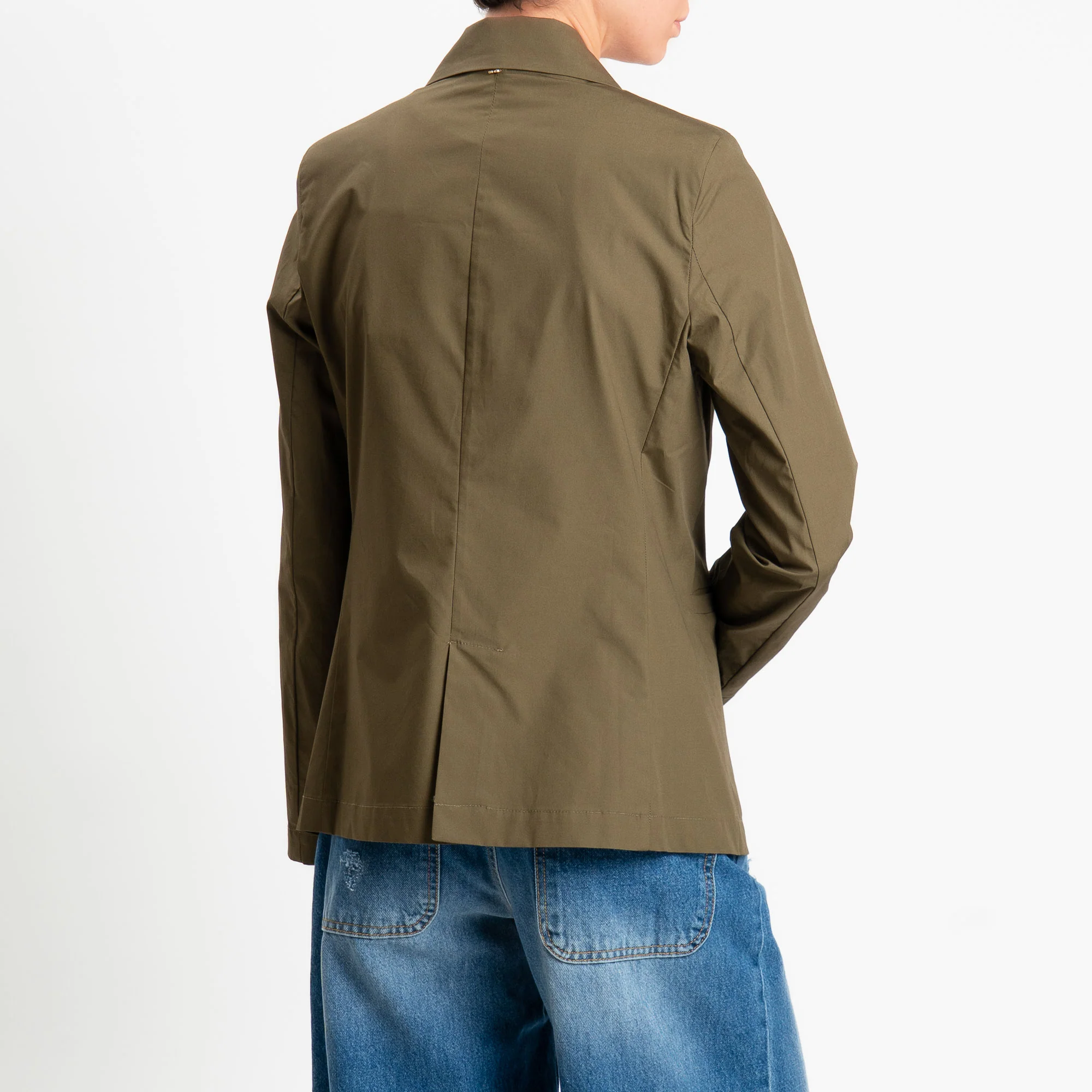 Philia Loft-Giacca un bottone in popeline di cotone - militare - Image 5