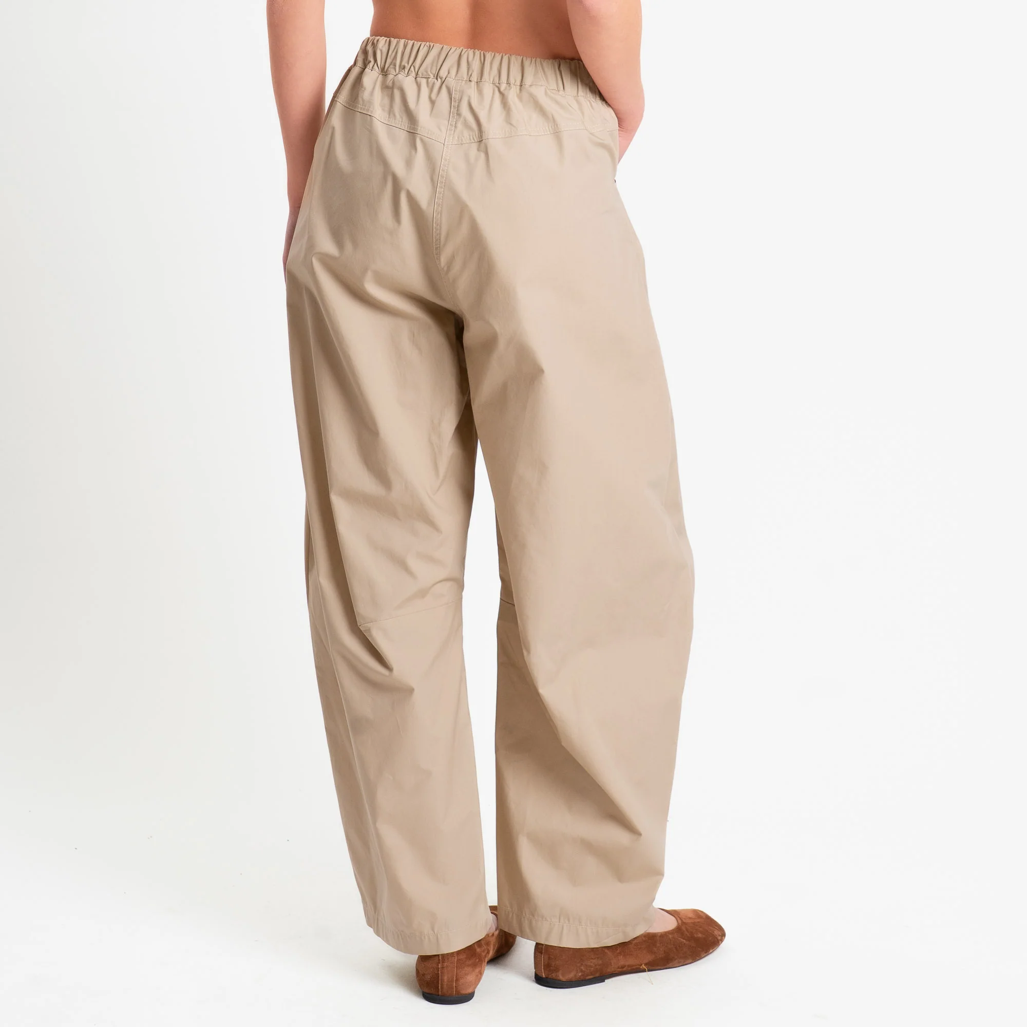 Philia Loft-Pantalone barrel in popeline di cotone- sabbia - Image 7