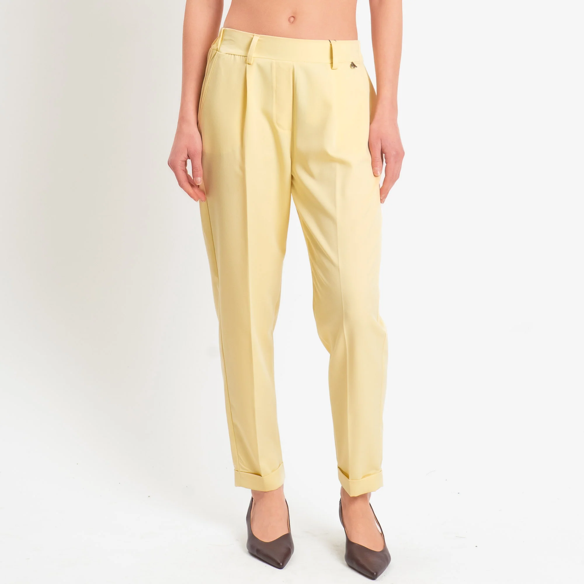 Dixie-Pantalone elastico dietro con pinces - giallo - Image 2