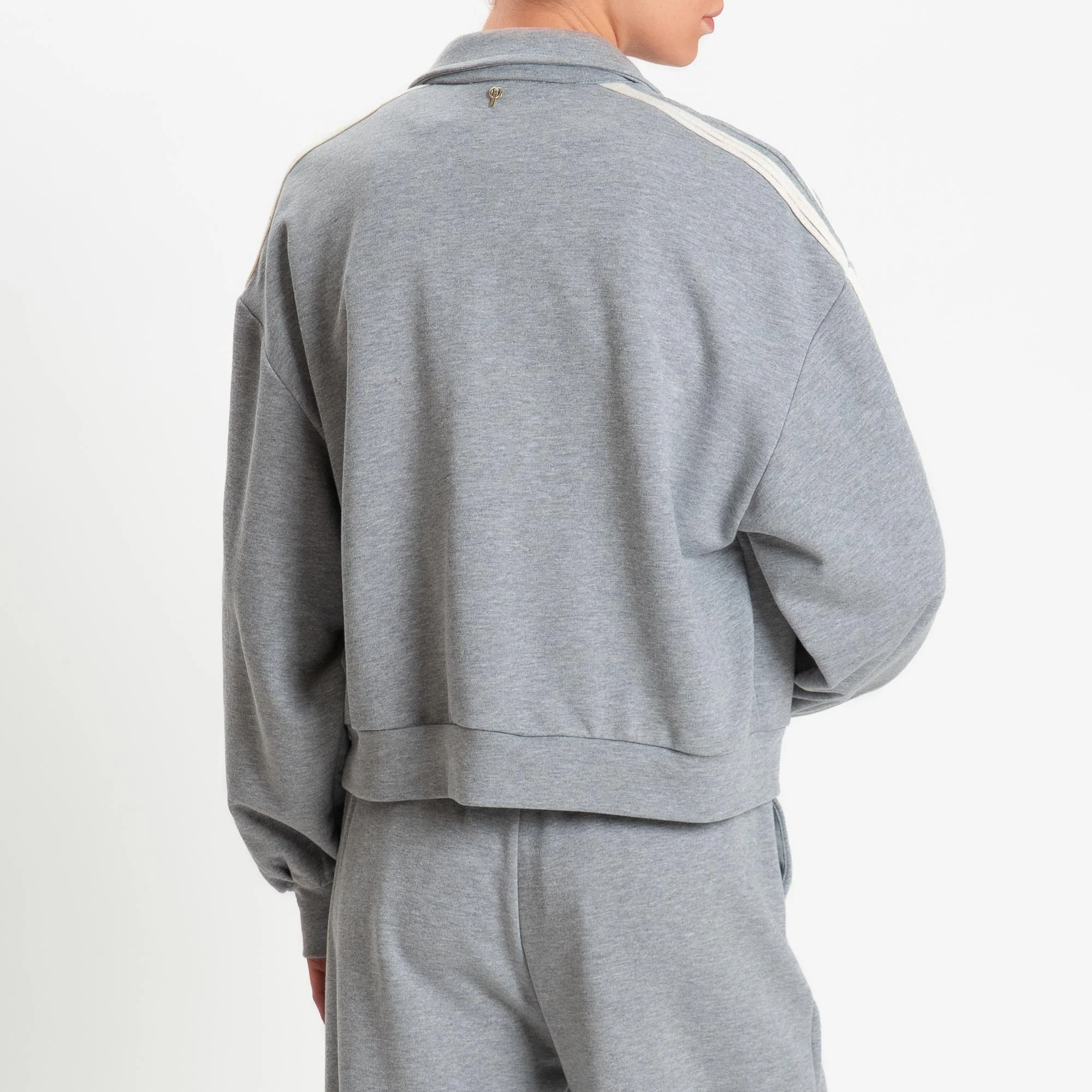 Philia Loft- Felpa mandarin bande laterali - grigio chiaro - Image 5