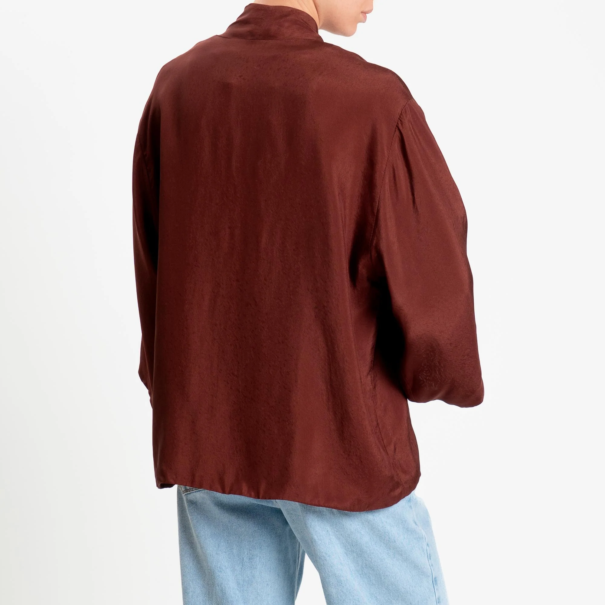 Wu'side-Kimono in viscosa - marsala - Image 4