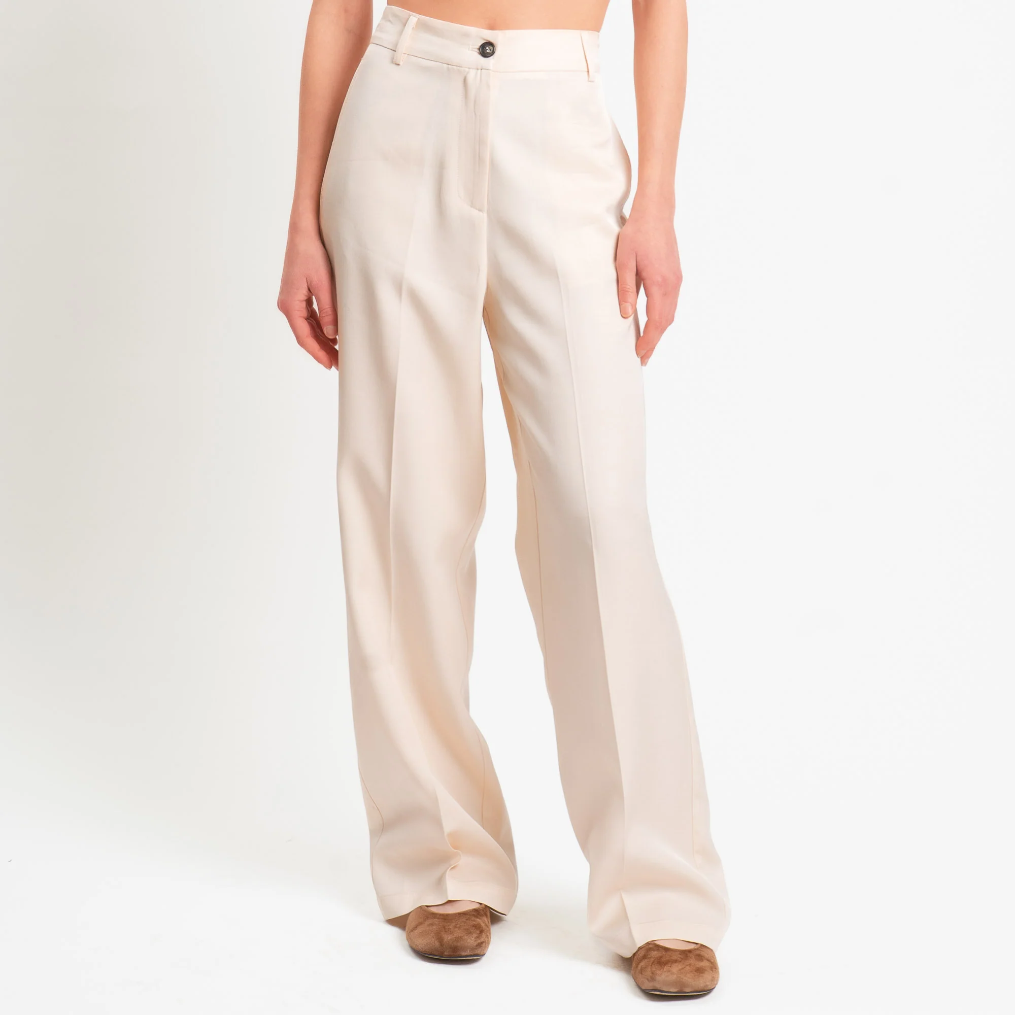 Wu'side-Pantalone misto lino - avorio - Image 2