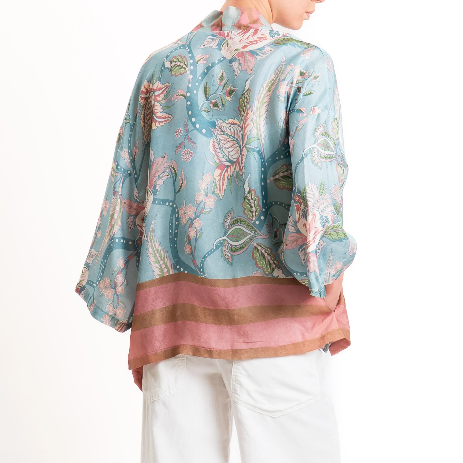 Wu'side-Kimono corto fantasia floreale - azzurro/pink/blush - Image 3