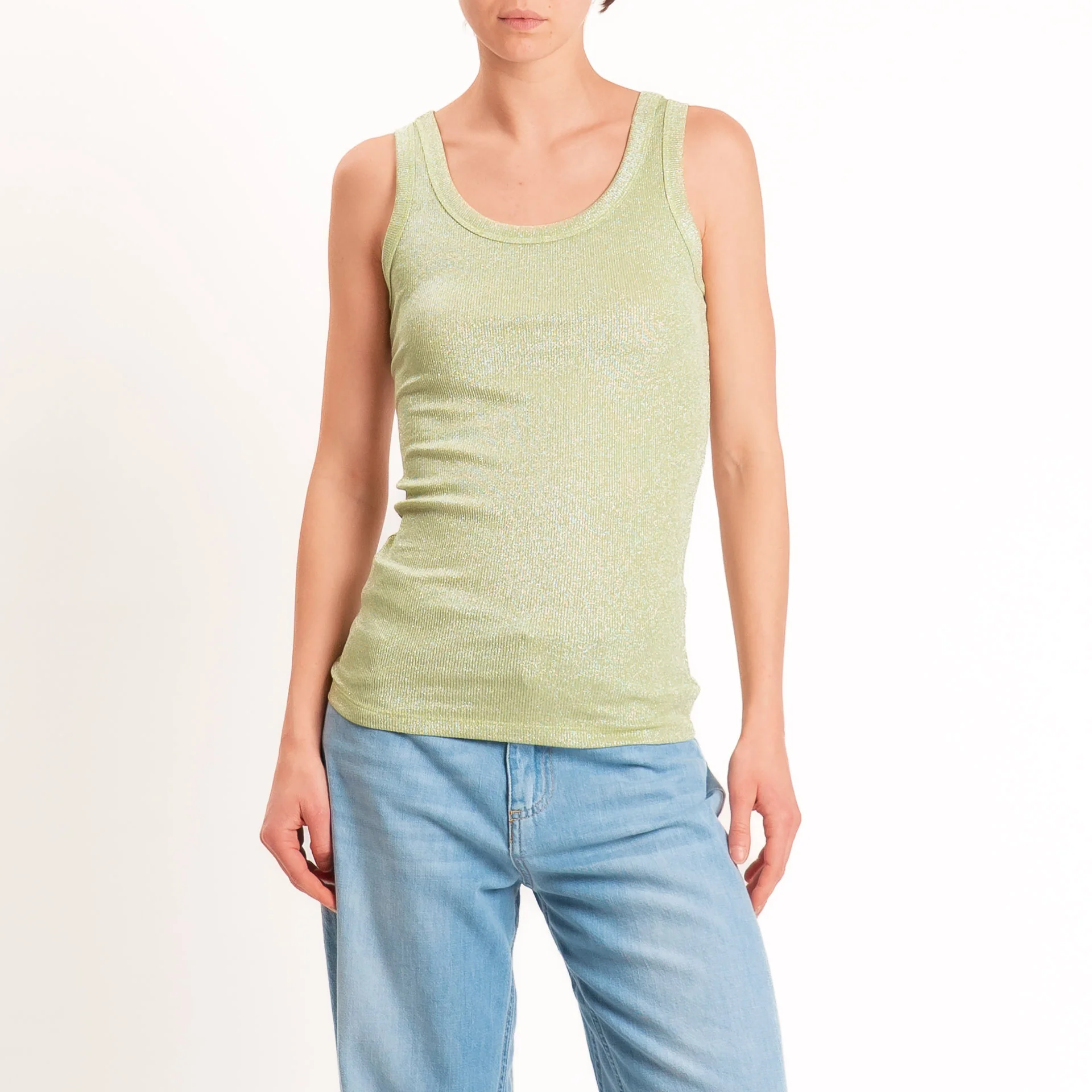 Vicolo-Top in lurex - verde mela/argento