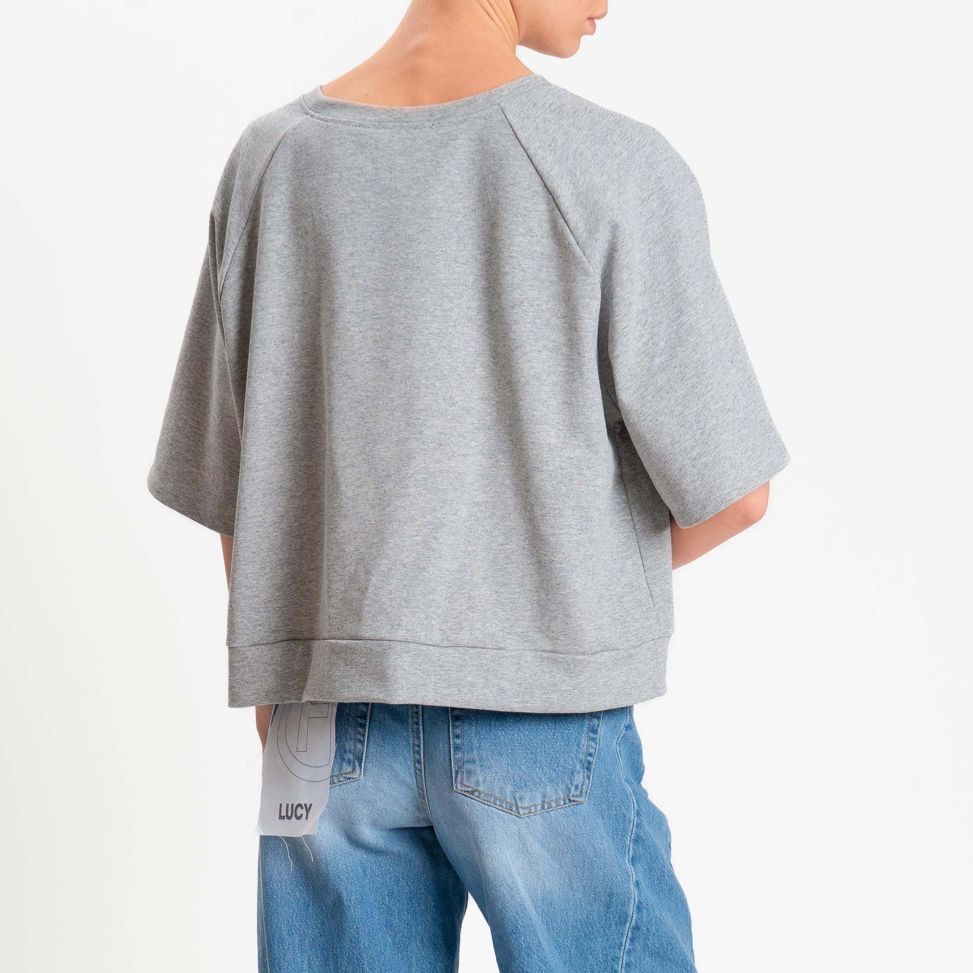 Zeroassoluto-Felpa light manica raglan - grigio melange - Image 4
