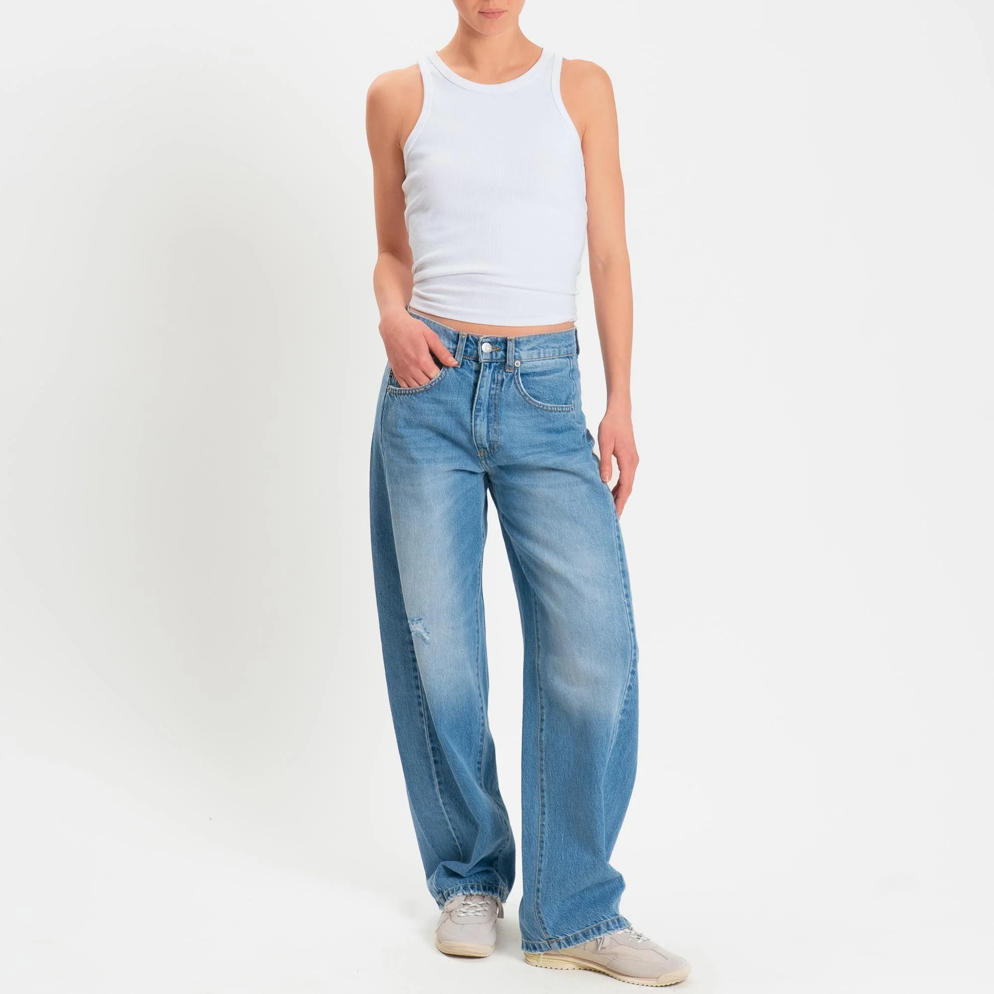 Haveone-Jeans LUCY barrel con micro rottura - denim chiaro - Image 4