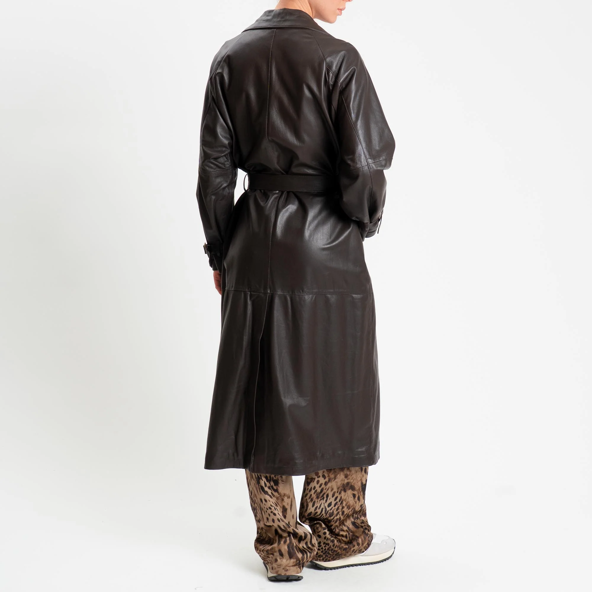 Vicolo-Cappotto 100% genuine leather con spacco dietro - moro - Image 2