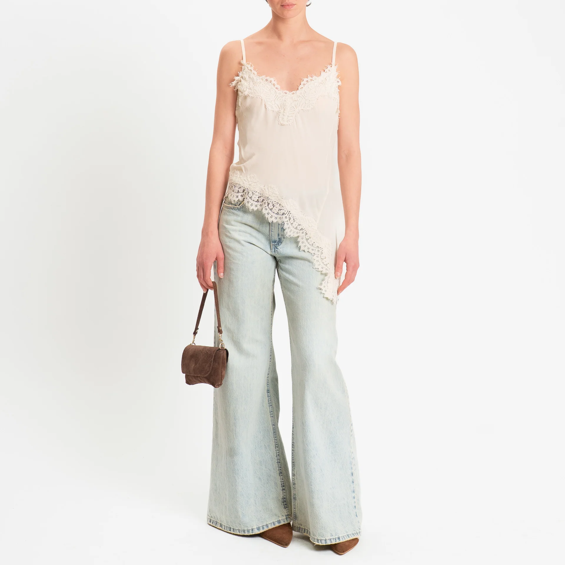 Tensione in-Top lingerie con pizzo - avorio