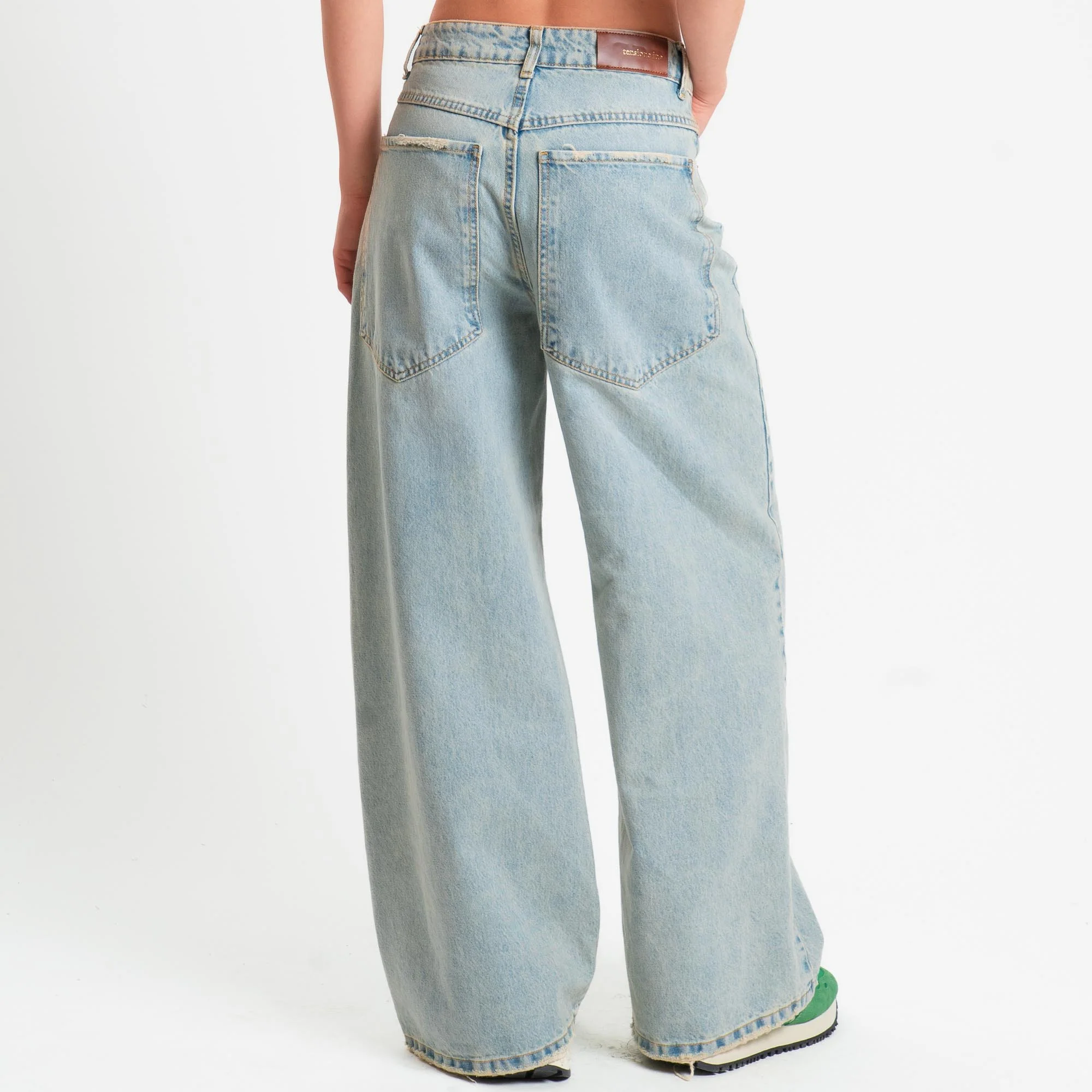 Tensione in-Jeans GIUSI wide leg - denim chiaro sabbiato - Image 3