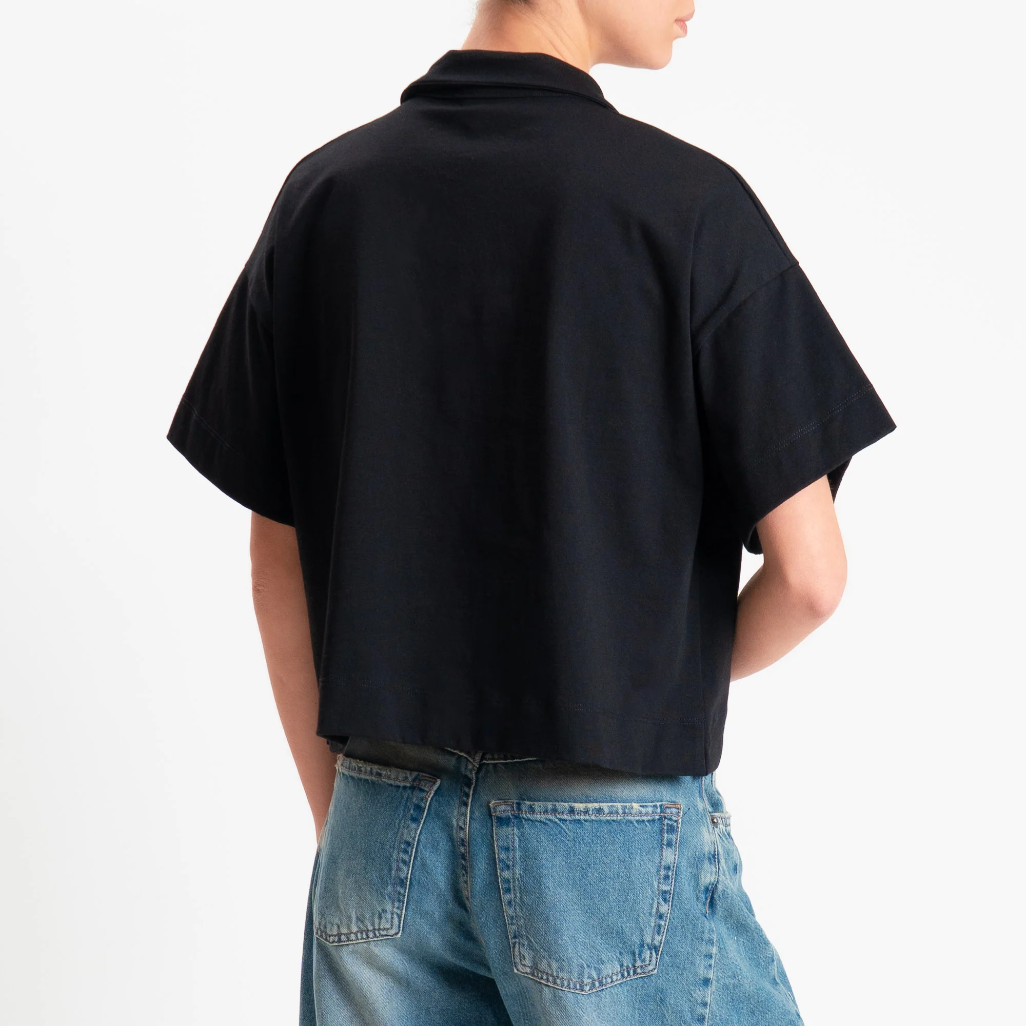 Vicolo-T-shirt collo polo con spacchi laterali - nero - Image 3