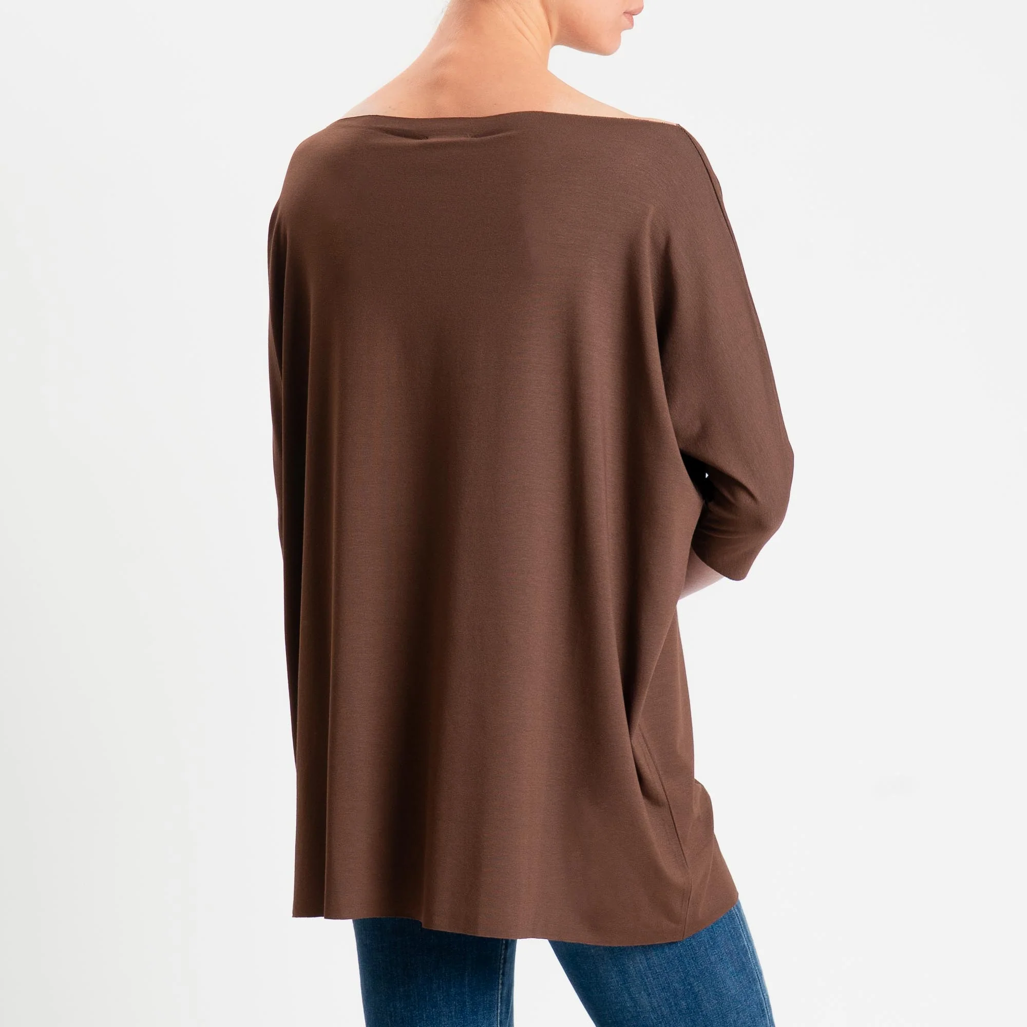 Vicolo-T-shirt over taglio vivo in jersey - choco - Image 3