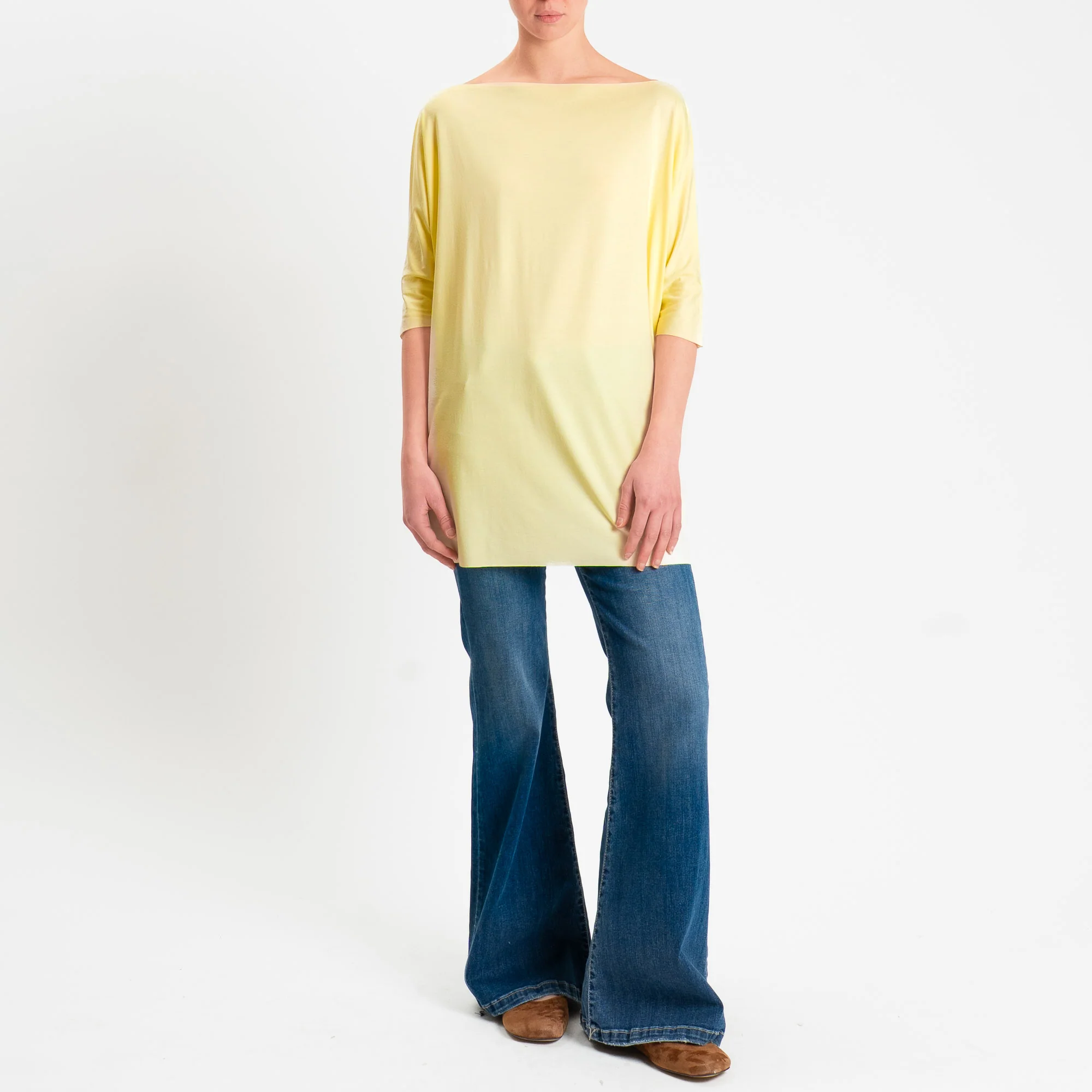 Vicolo-T-shirt over taglio vivo in jersey - yellow