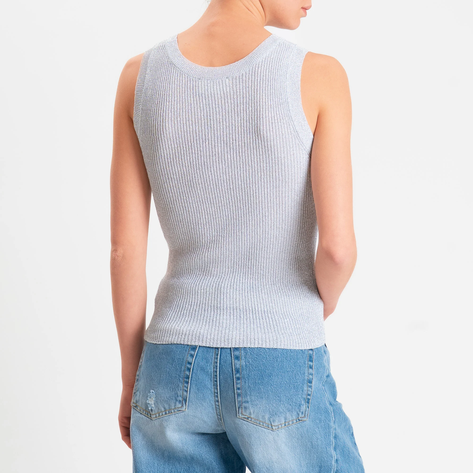Vicolo-Top maglia in lurex - naturale/argento - Image 3