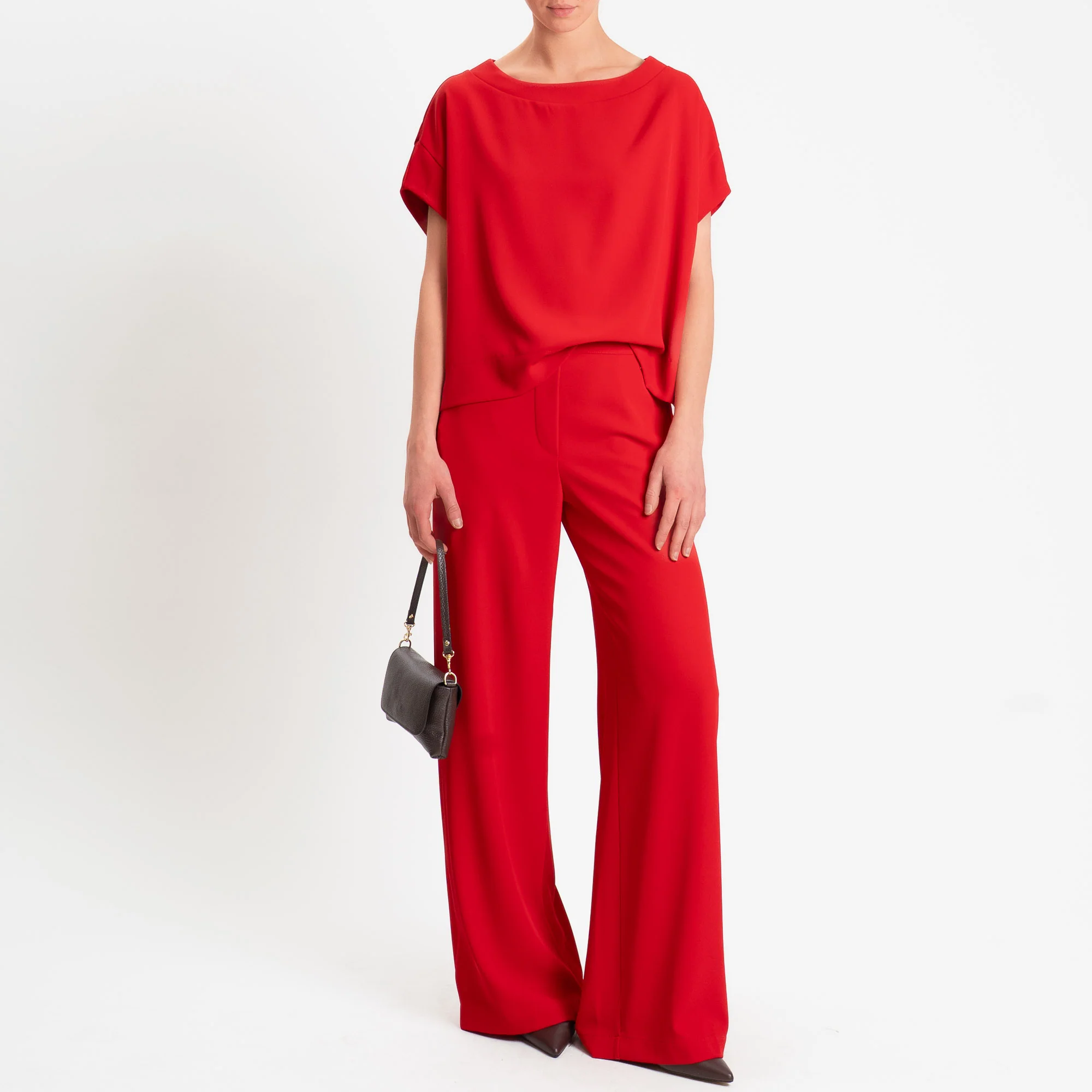 Souvenir-Blusa smanicata tessuto fluido - rosso - Image 3