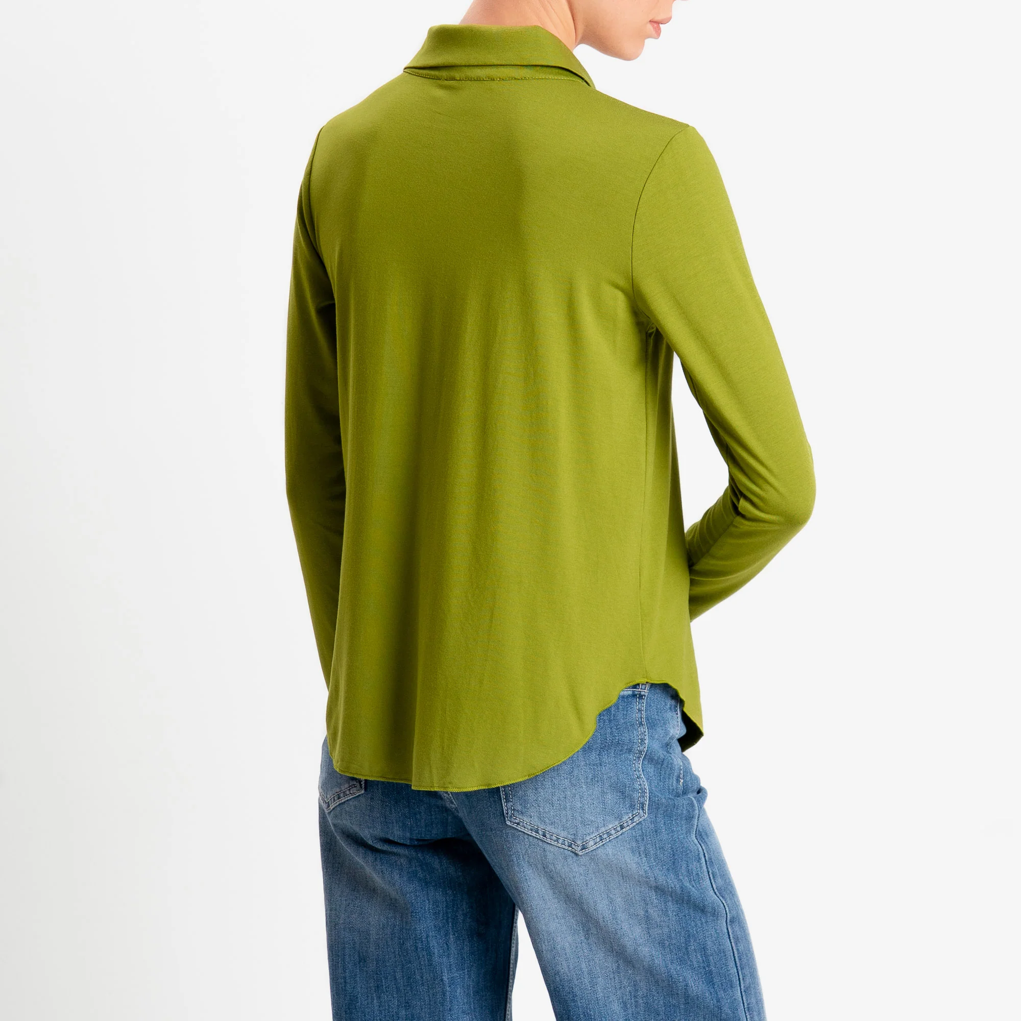 Zeroassoluto-Camicia CARLY in jersey di viscosa elasticizzata - pistacchio - Image 4
