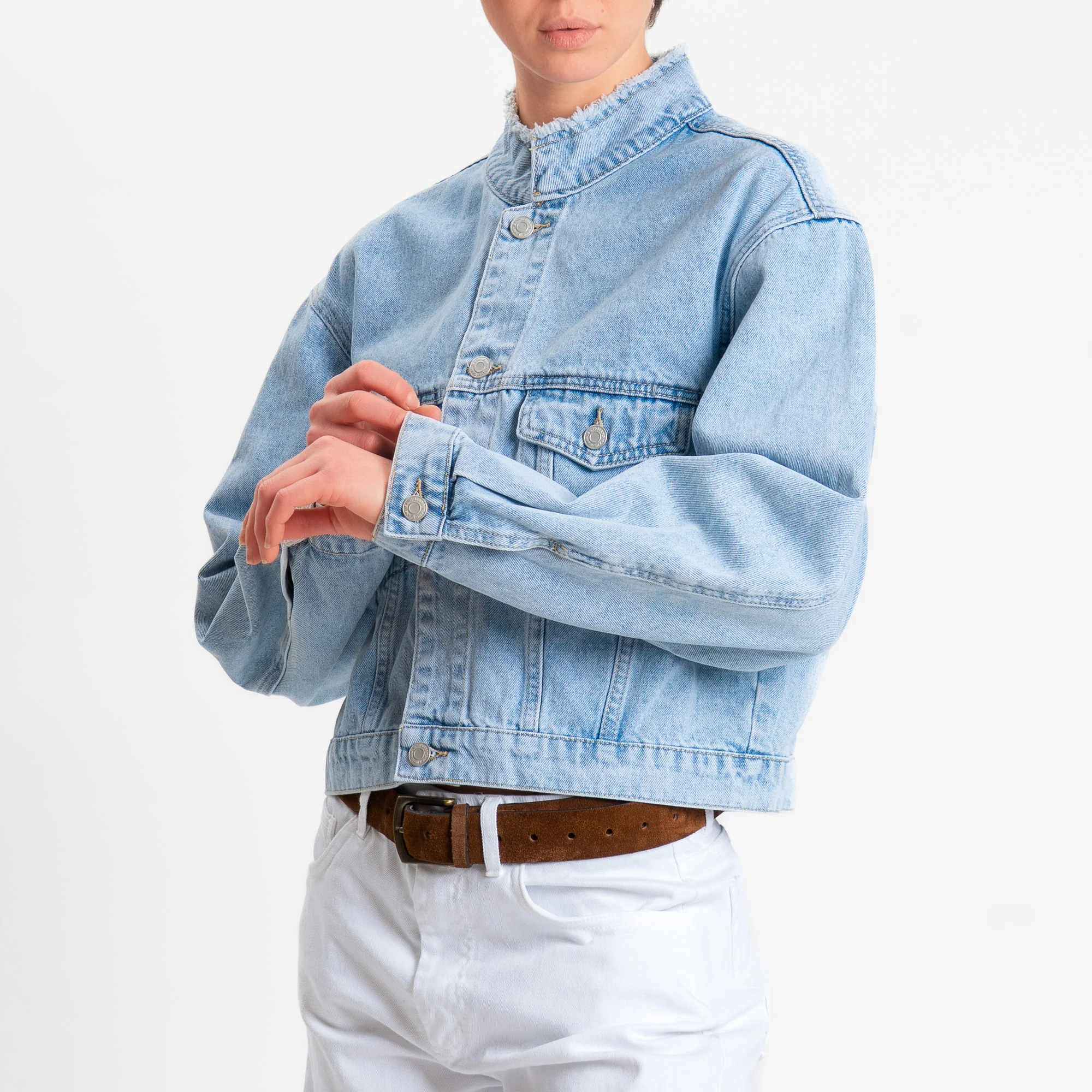 Zeroassoluto-Giacca JADA jeans sfrangiato - denim chiaro - Image 2