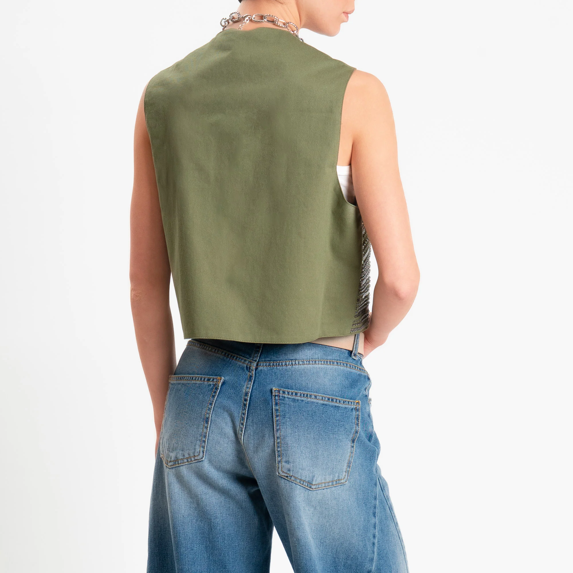 Tensione in-Gilet ricamato con paillettes - militare - Image 4