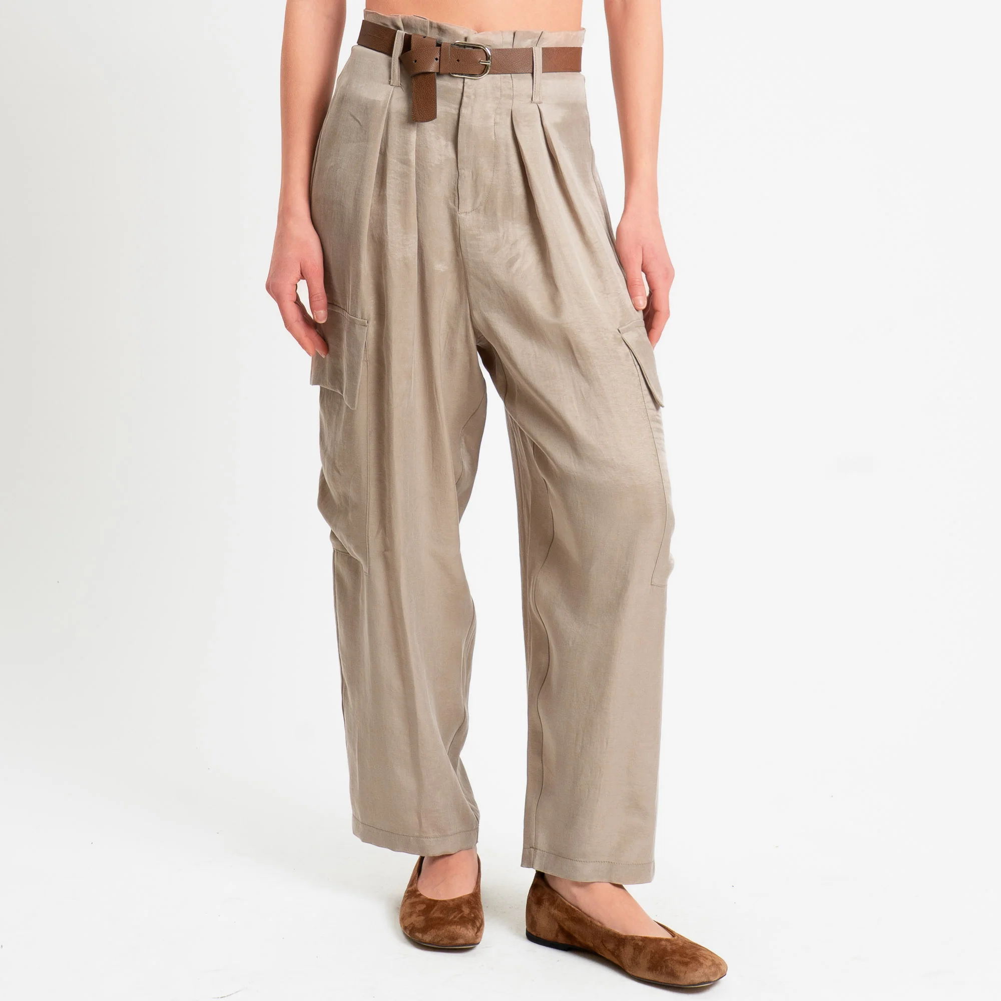 Tensione in-Pantalone CAROLINA cargo Cupro Manopesca - calce - Image 2