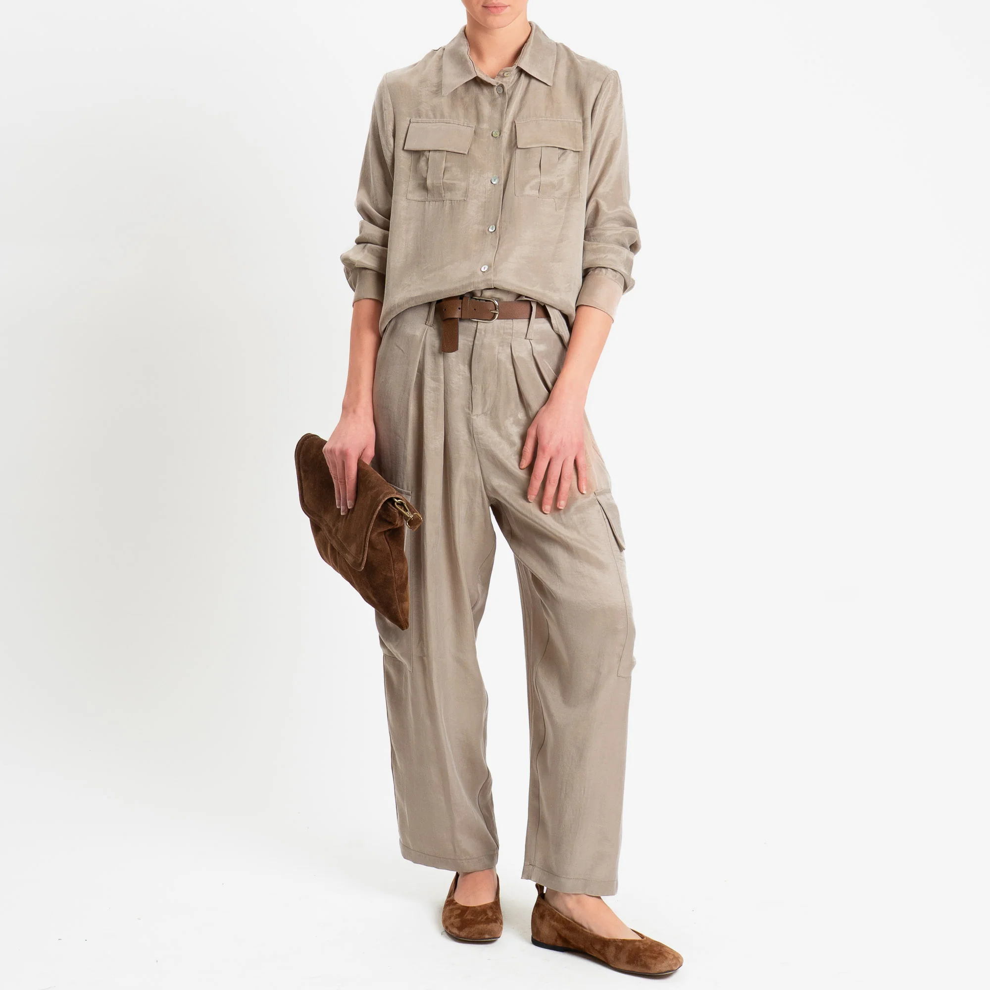 Tensione in-Pantalone CAROLINA cargo Cupro Manopesca - calce - Image 3