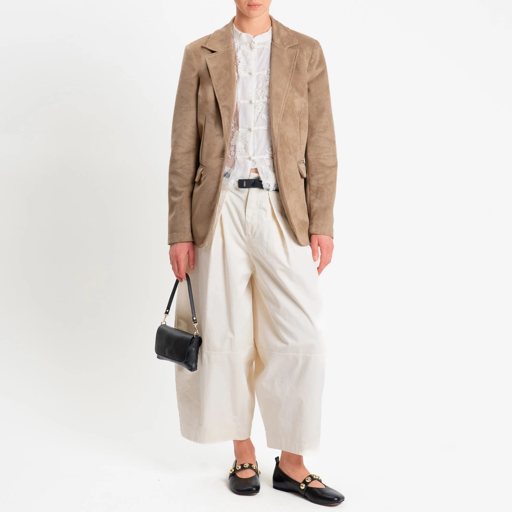 Motel-Giacca effetto suede un bottone - beige