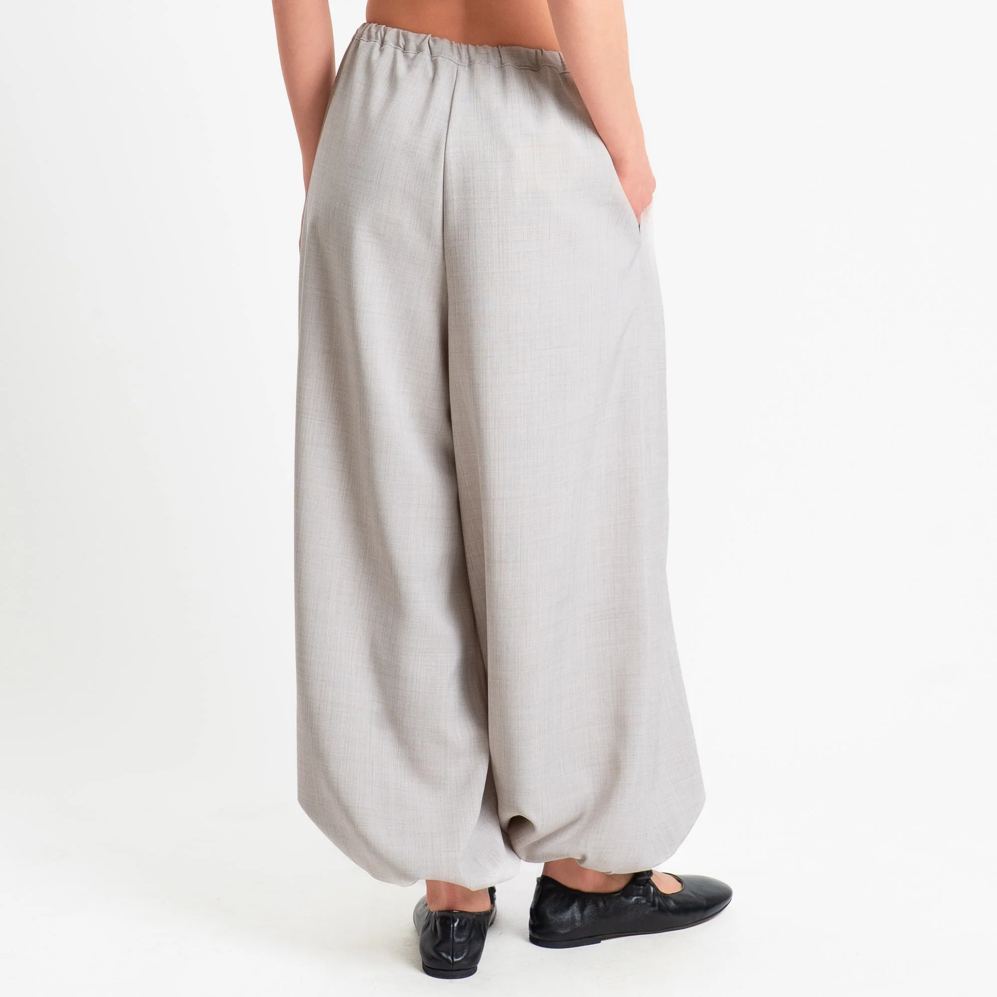 Vicolo-Pantalone elastico in vita con coulisse - sand melange - Image 4