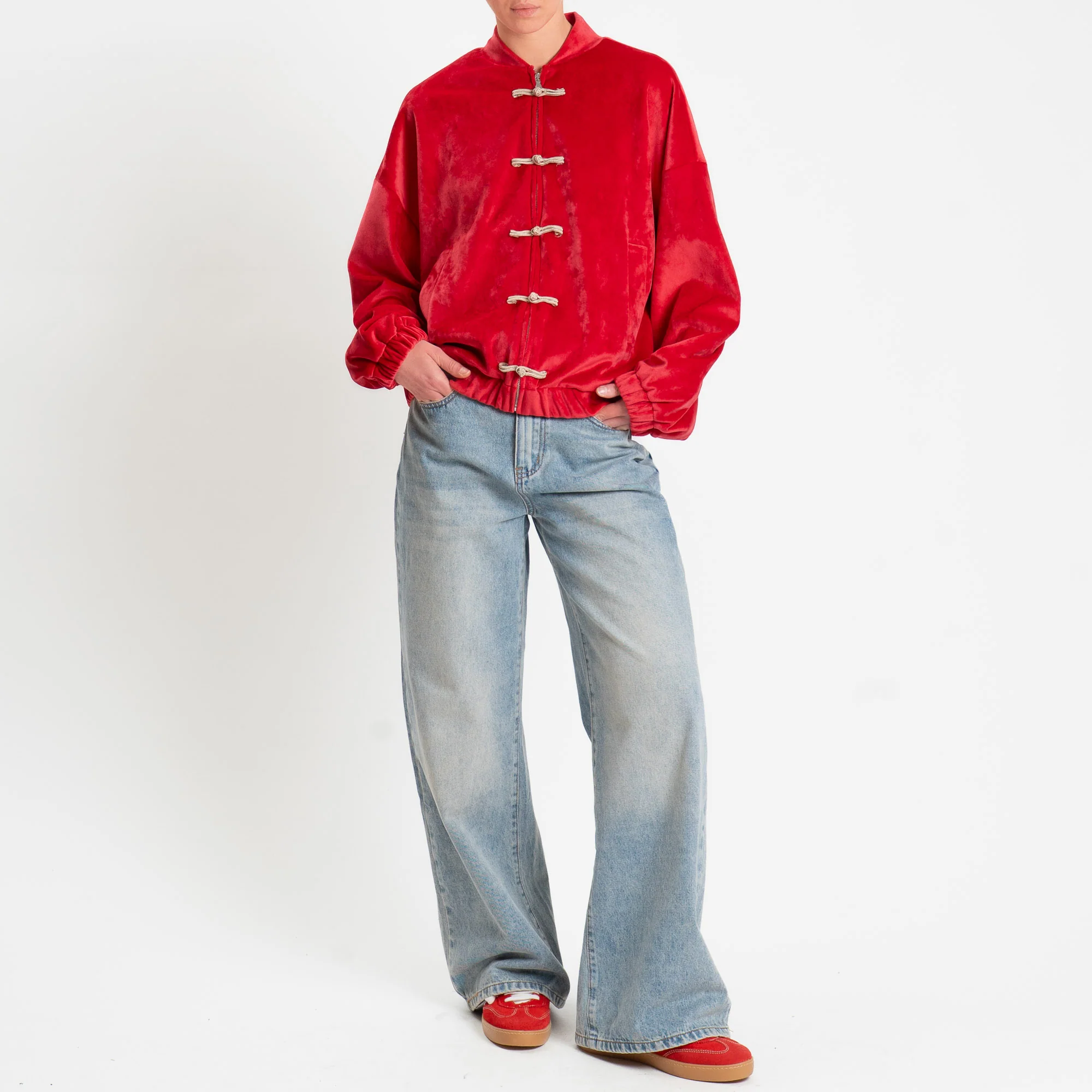 Dixie-Bomber mandarin in ciniglia - rosso - Image 3