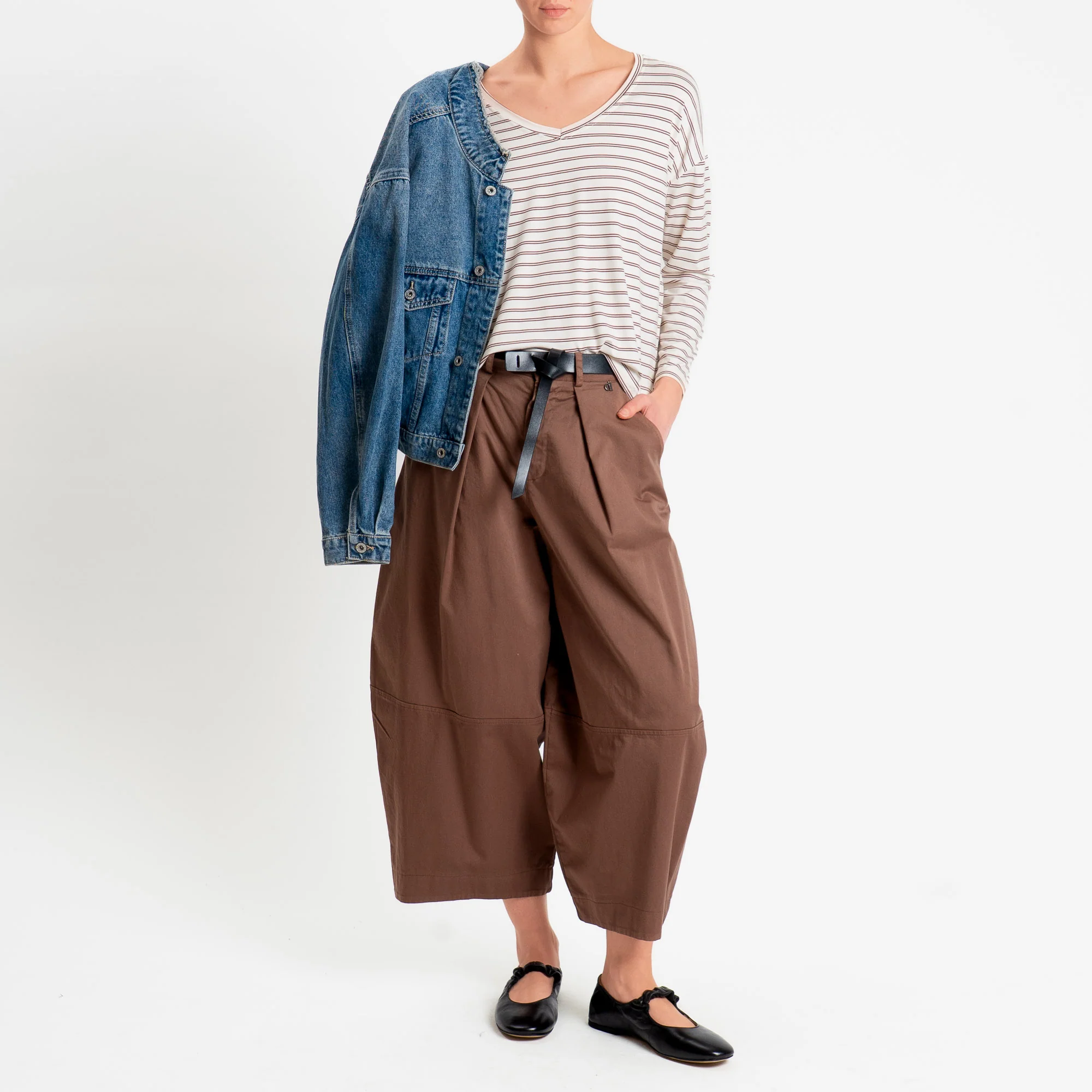 Dixie-Pantalone baggy barrel - moka