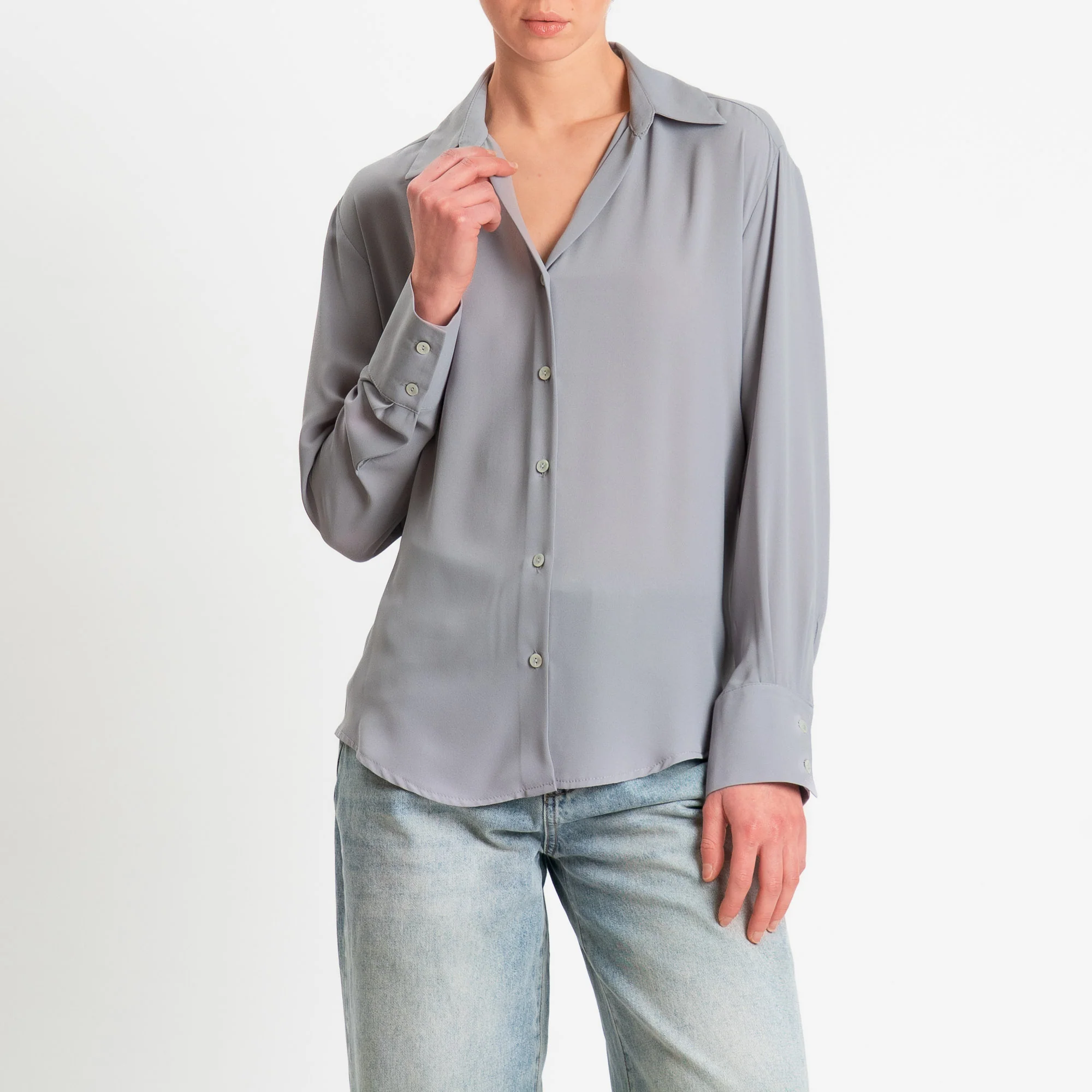 Zeroassoluto-Camicia CLAY MANO SETA - grey - Image 2