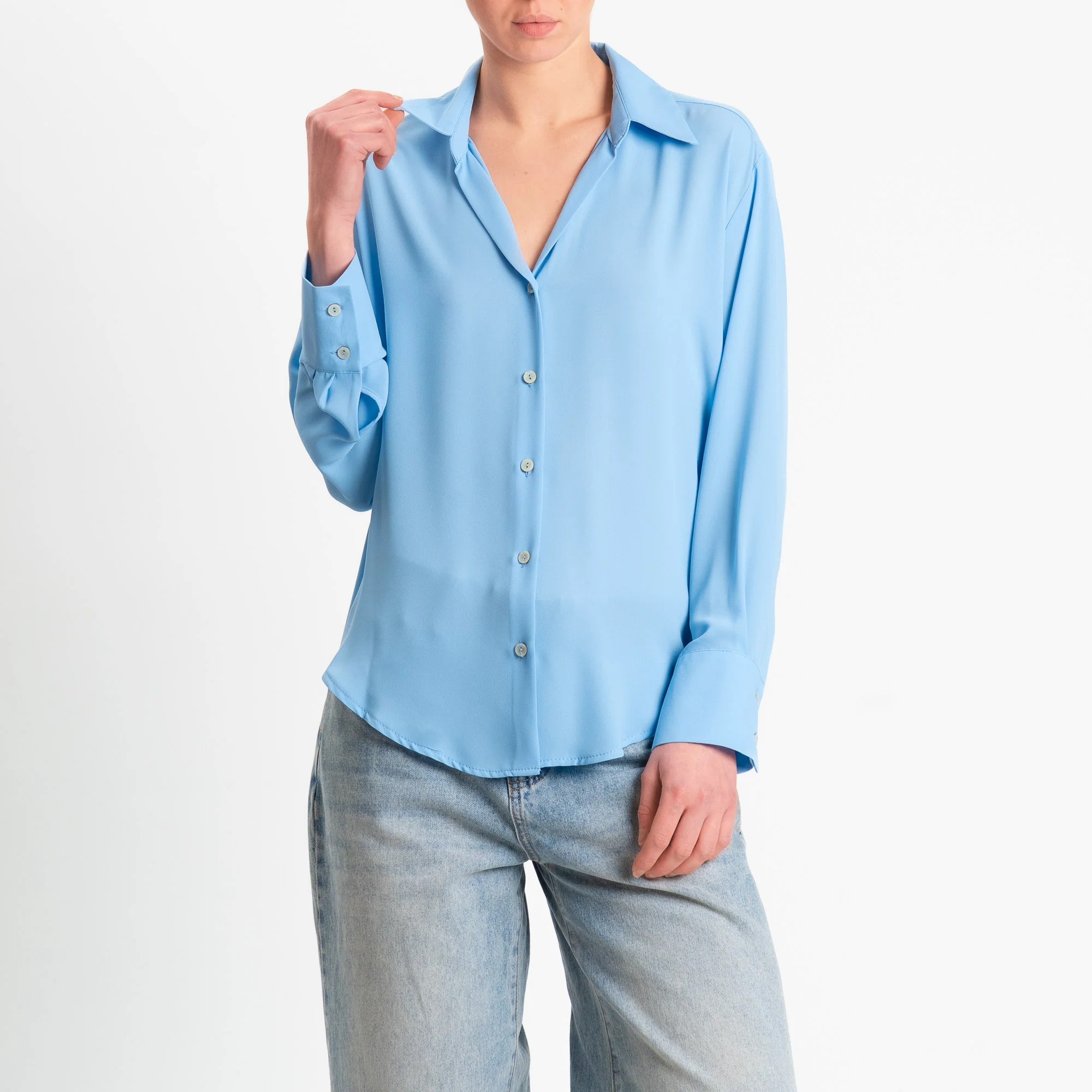 Zeroassoluto-Camicia CLAY MANO SETA - sky - Image 2