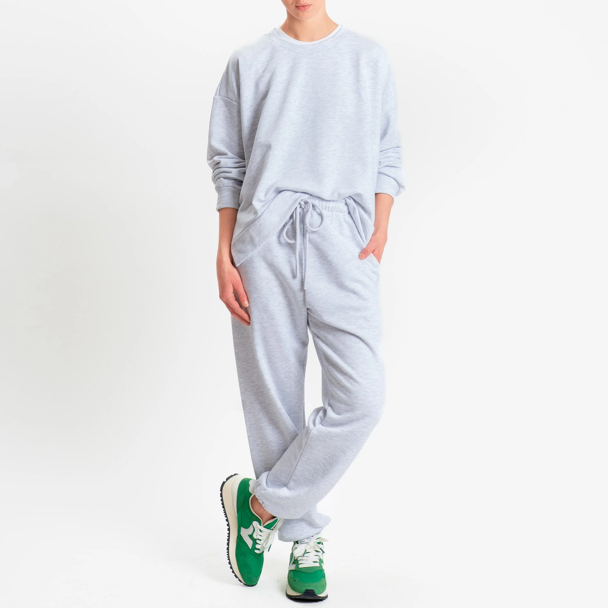 Zeroassoluto-Felpa scatola manica lunga con spacchi laterali stone wash high quality - light grey - Image 3