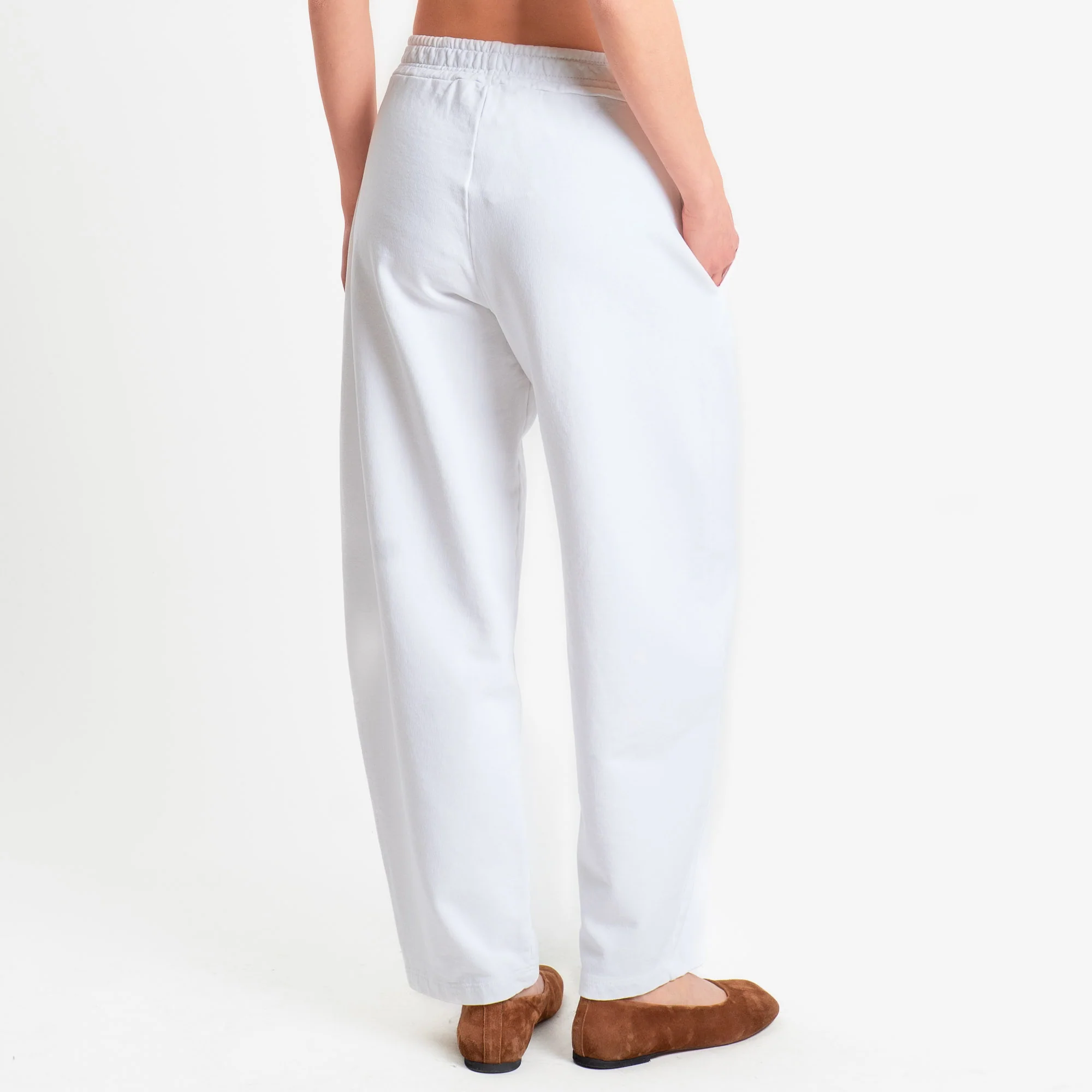 Zeroassoluto-Pantalone in felpa barrel fit stone wash - latte - Image 4