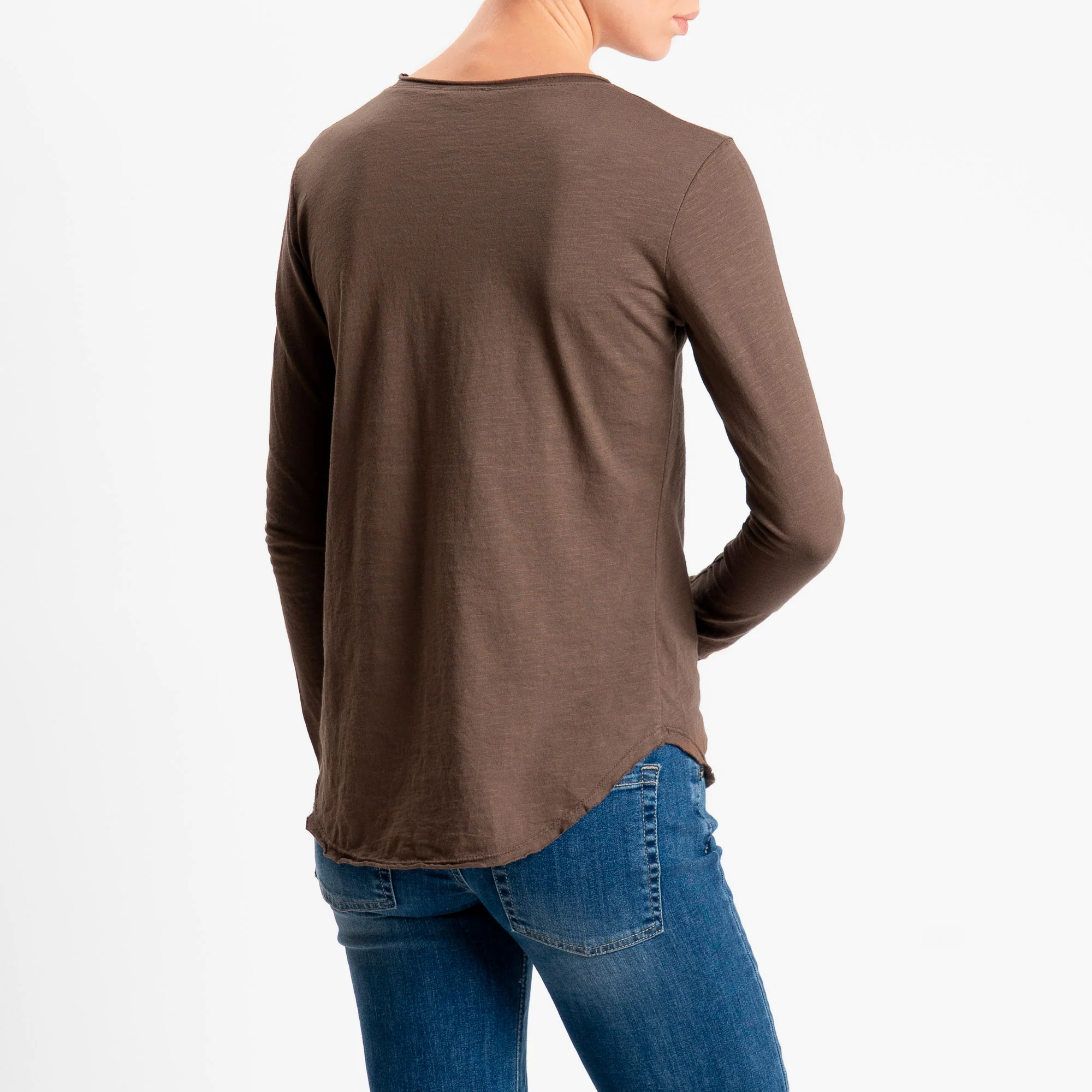 Zeroassoluto-T-shirt girocollo cotone fiammato - choco - Image 2