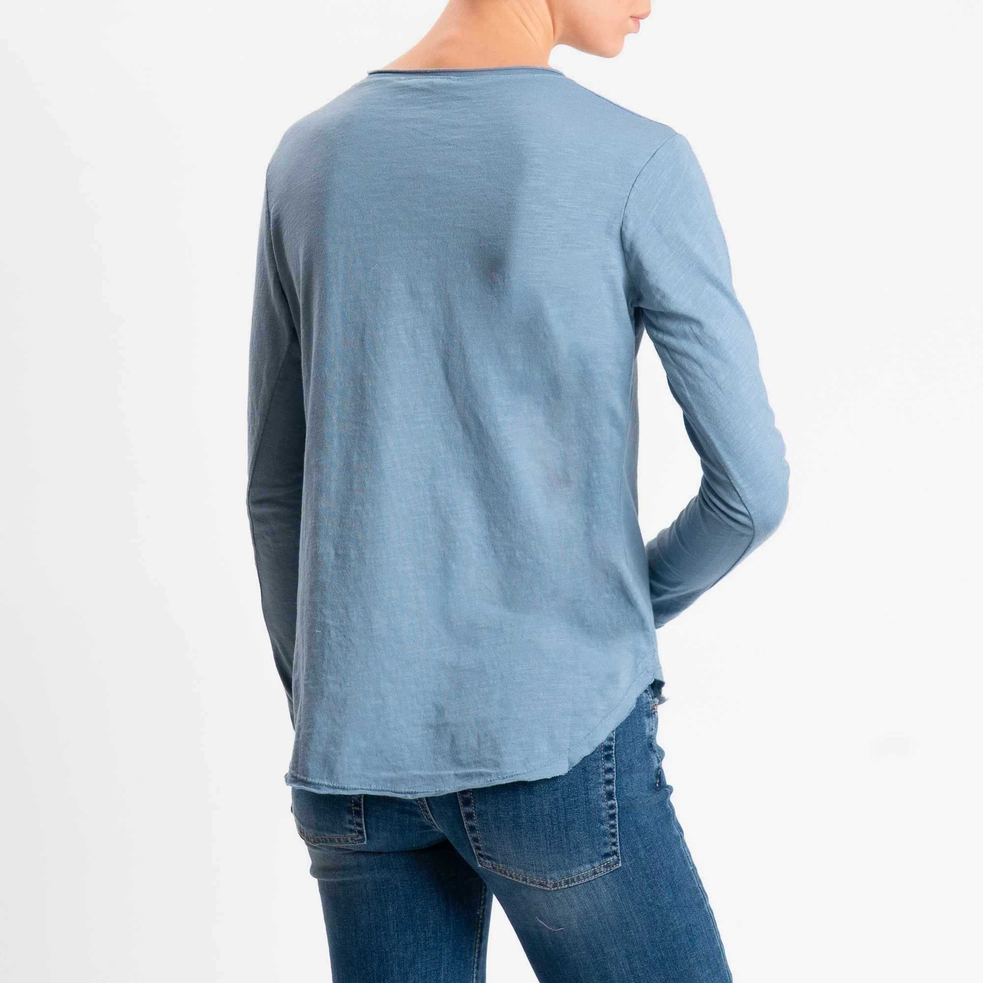 Zeroassoluto-T-shirt girocollo cotone fiammato - jeans - Image 2