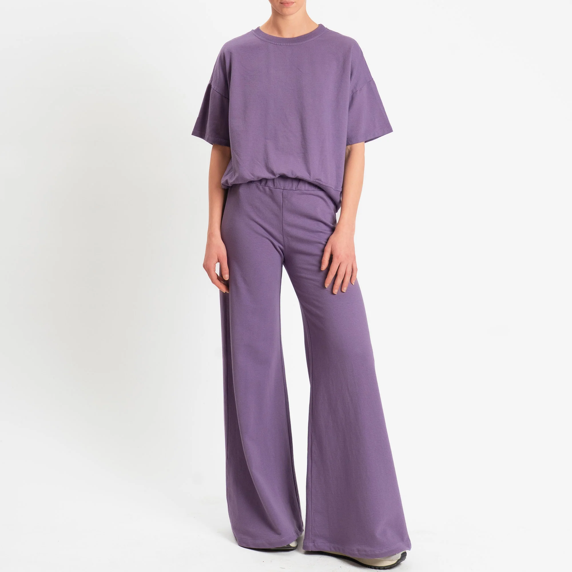 Zeroassoluto-Pantalone bootcut fit felpa light - lavanda