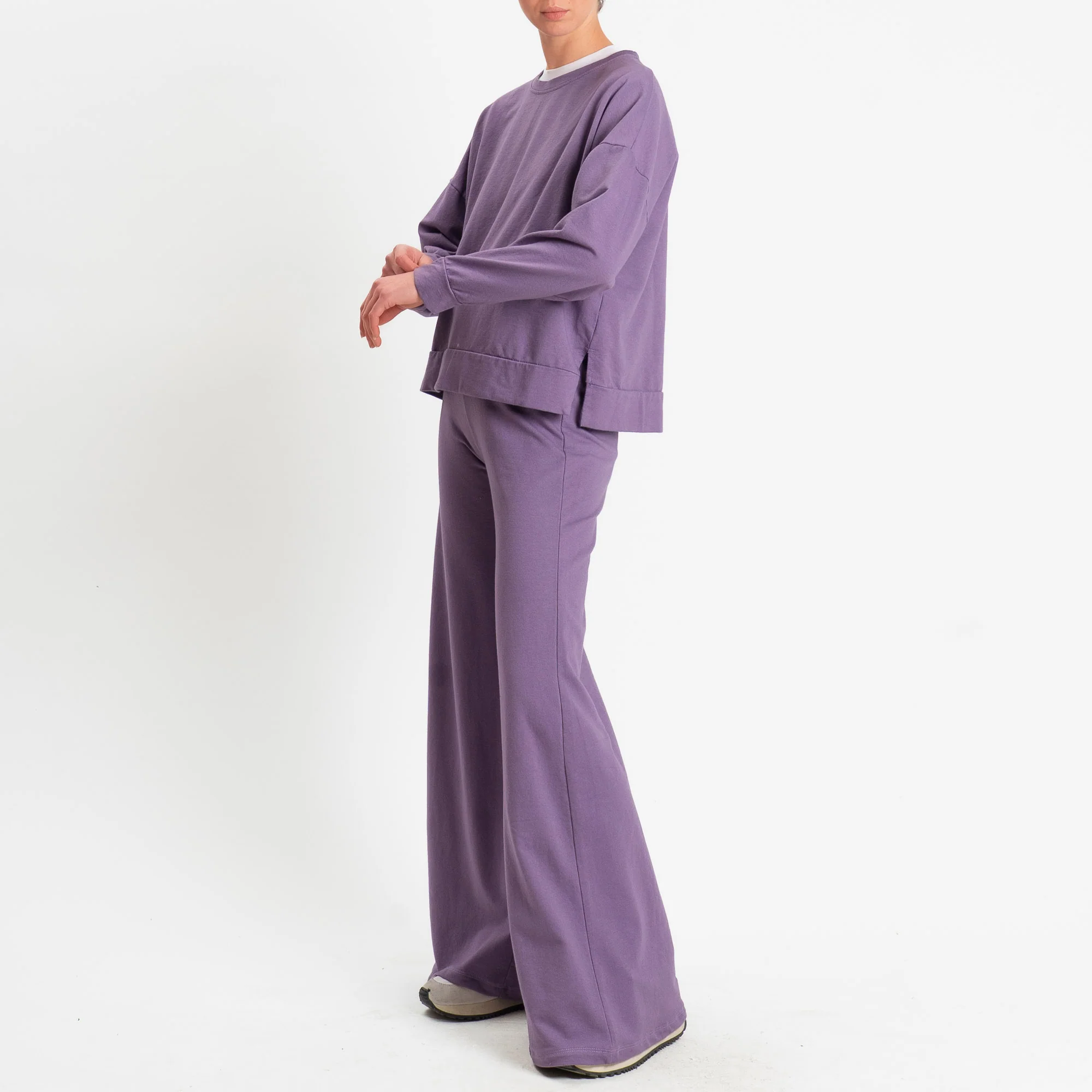Zeroassoluto-Pantalone bootcut fit felpa light - lavanda - Image 3