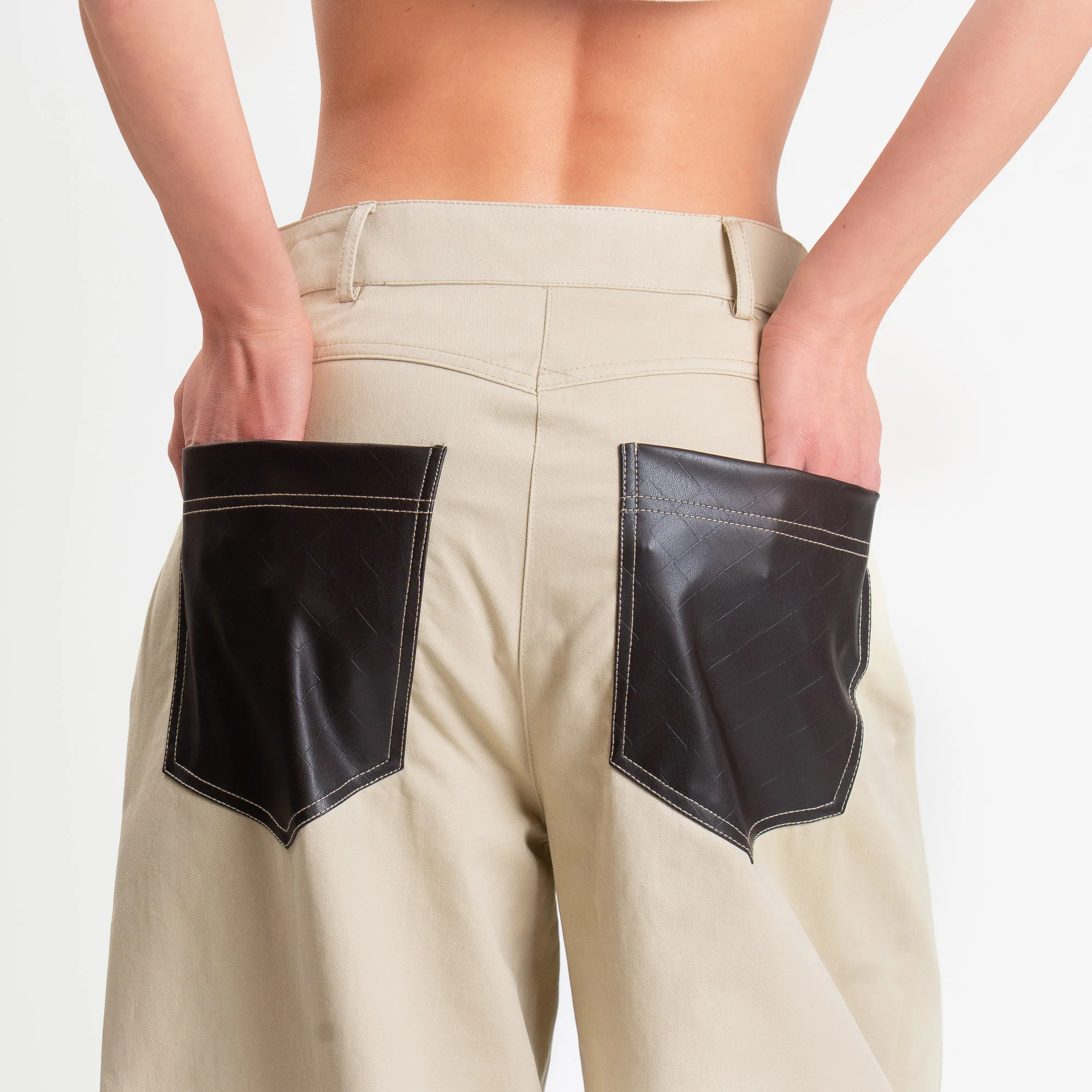 Tensione in-Pantalone carpenter relaxed fit cuciture a contrasto - avena - Image 5