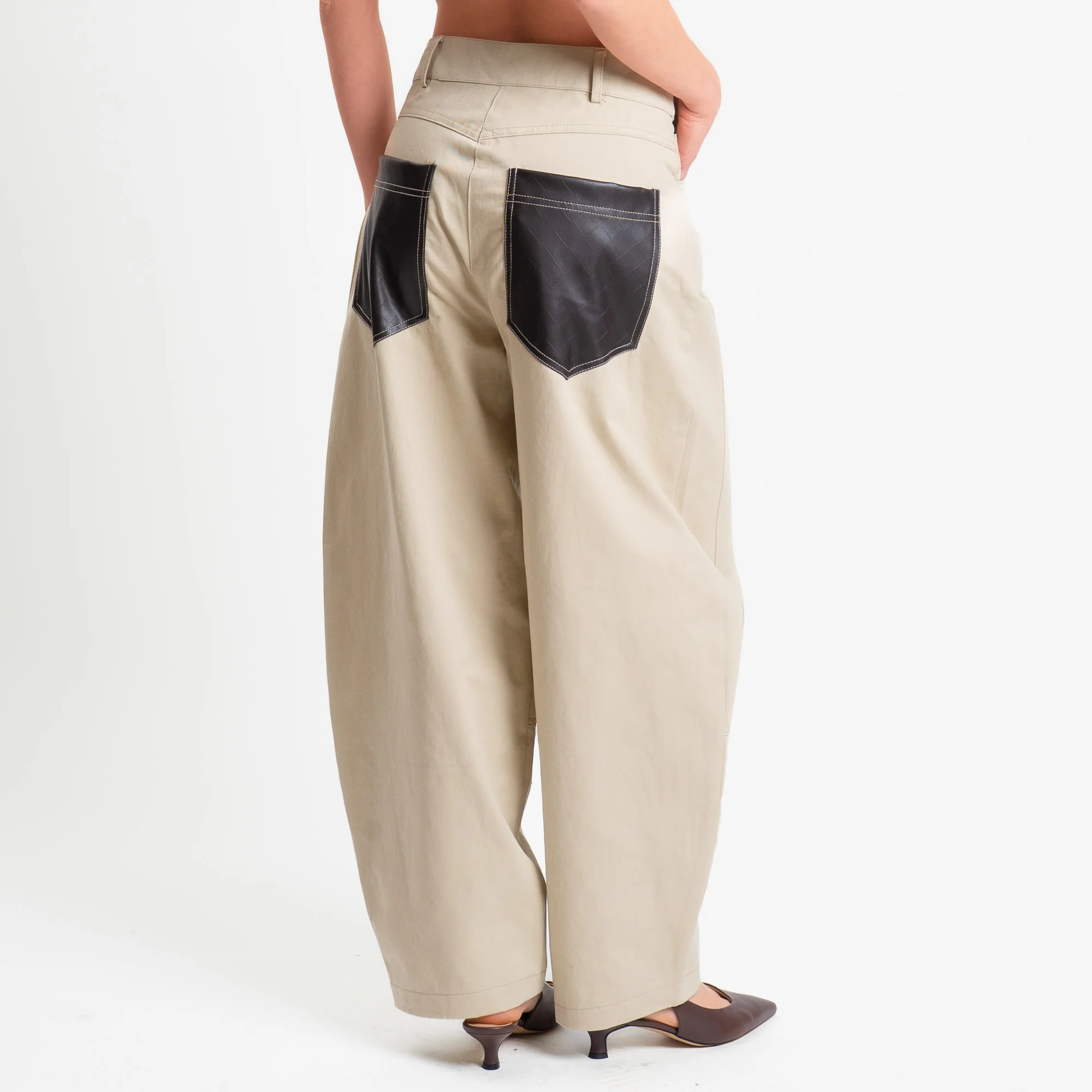 Tensione in-Pantalone carpenter relaxed fit cuciture a contrasto - avena - Image 6