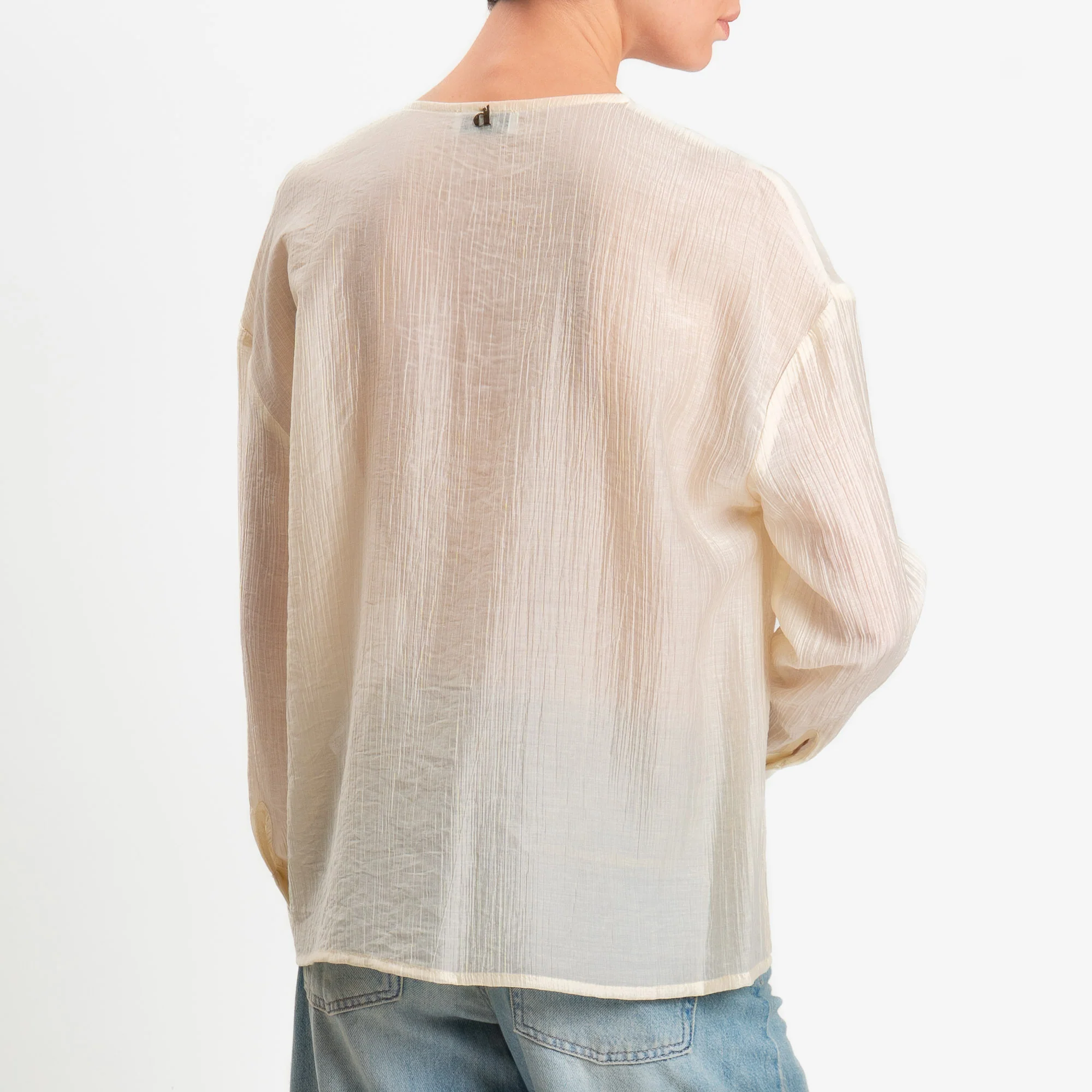 Dixie-Camicia mussola goffrata con tasche - avorio - Image 3