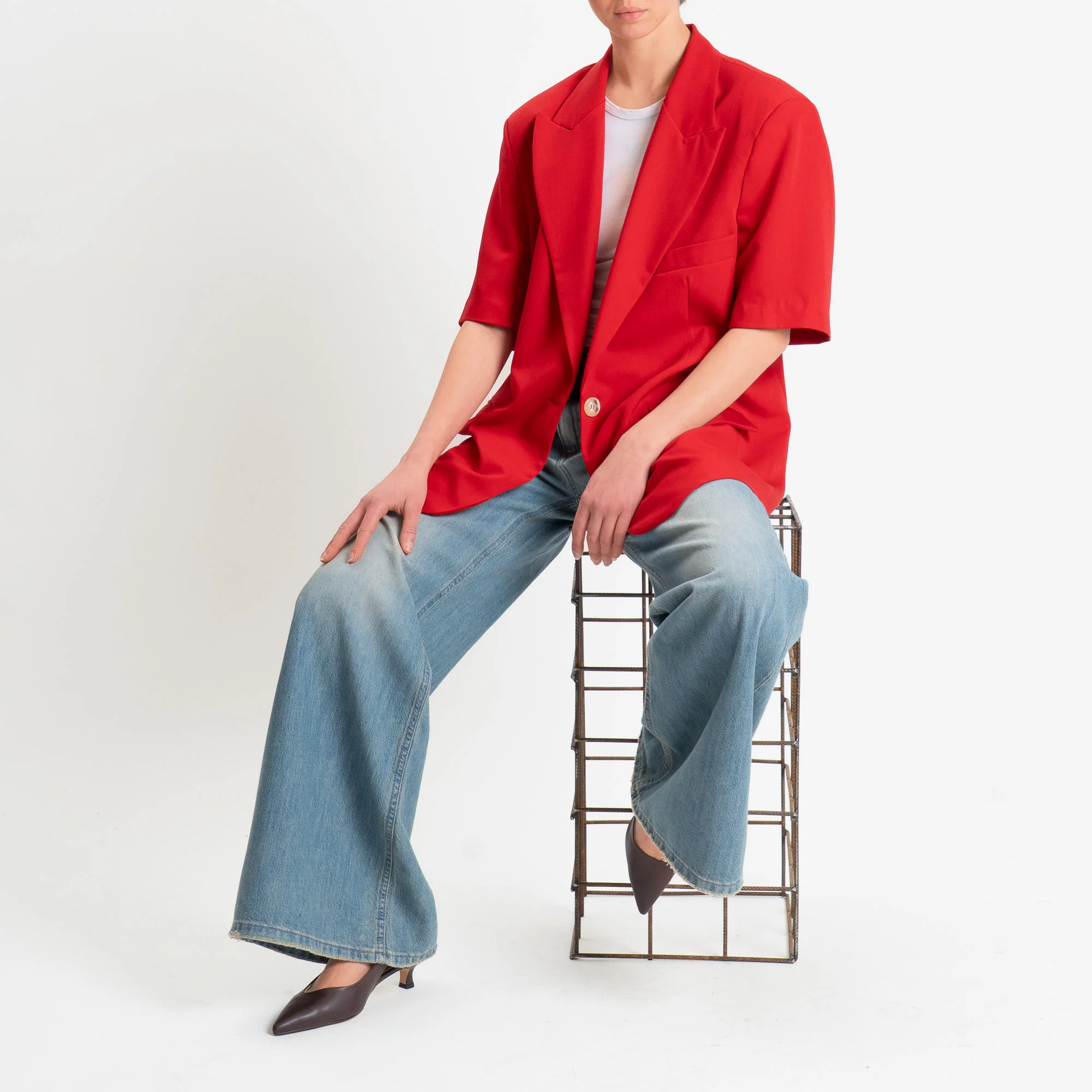 Dixie-Giacca un bottone mezza manica - rosso
