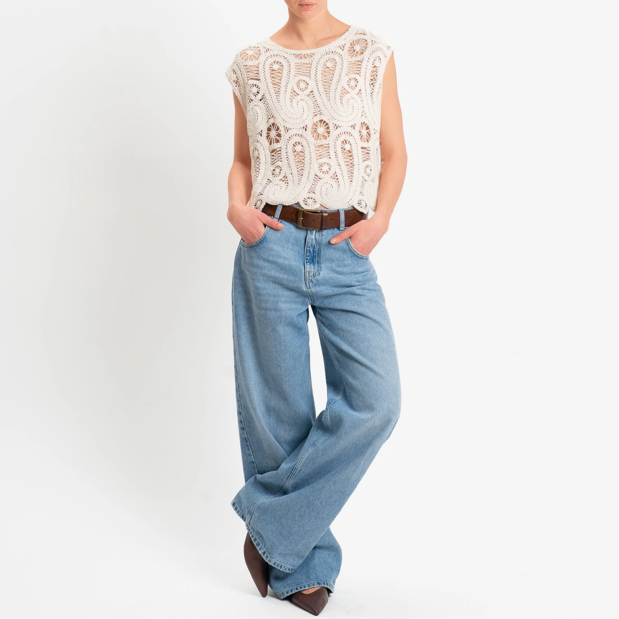 Motel-Top in crochet - burro